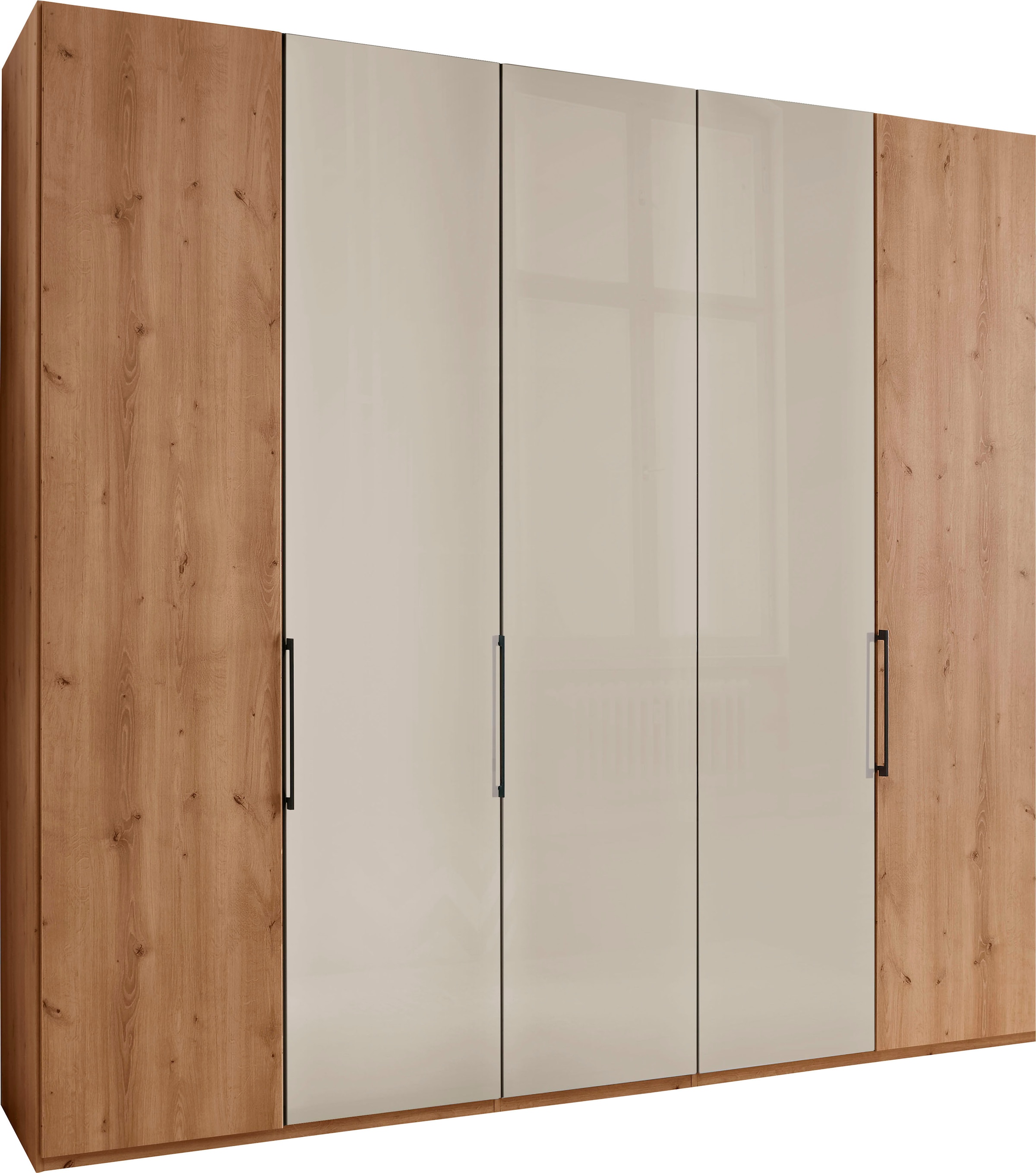 WIEMANN Falttürenschrank »Monaco« mit Teil-Glasfront sowie hochwertige Beschläge