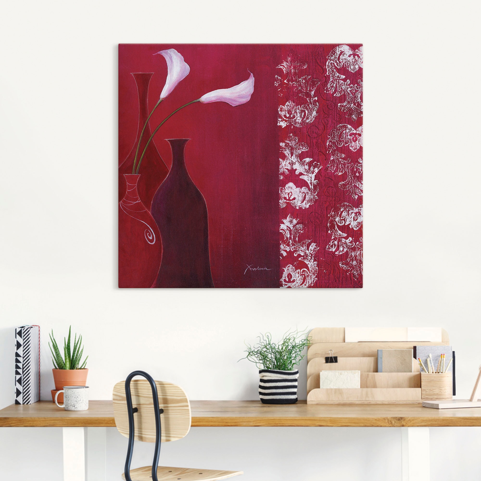 Artland Wandbild »Callas in Vase«, Vasen & Töpfe, (1 St.), als Leinwandbild, Wandaufkleber in verschied. Grössen