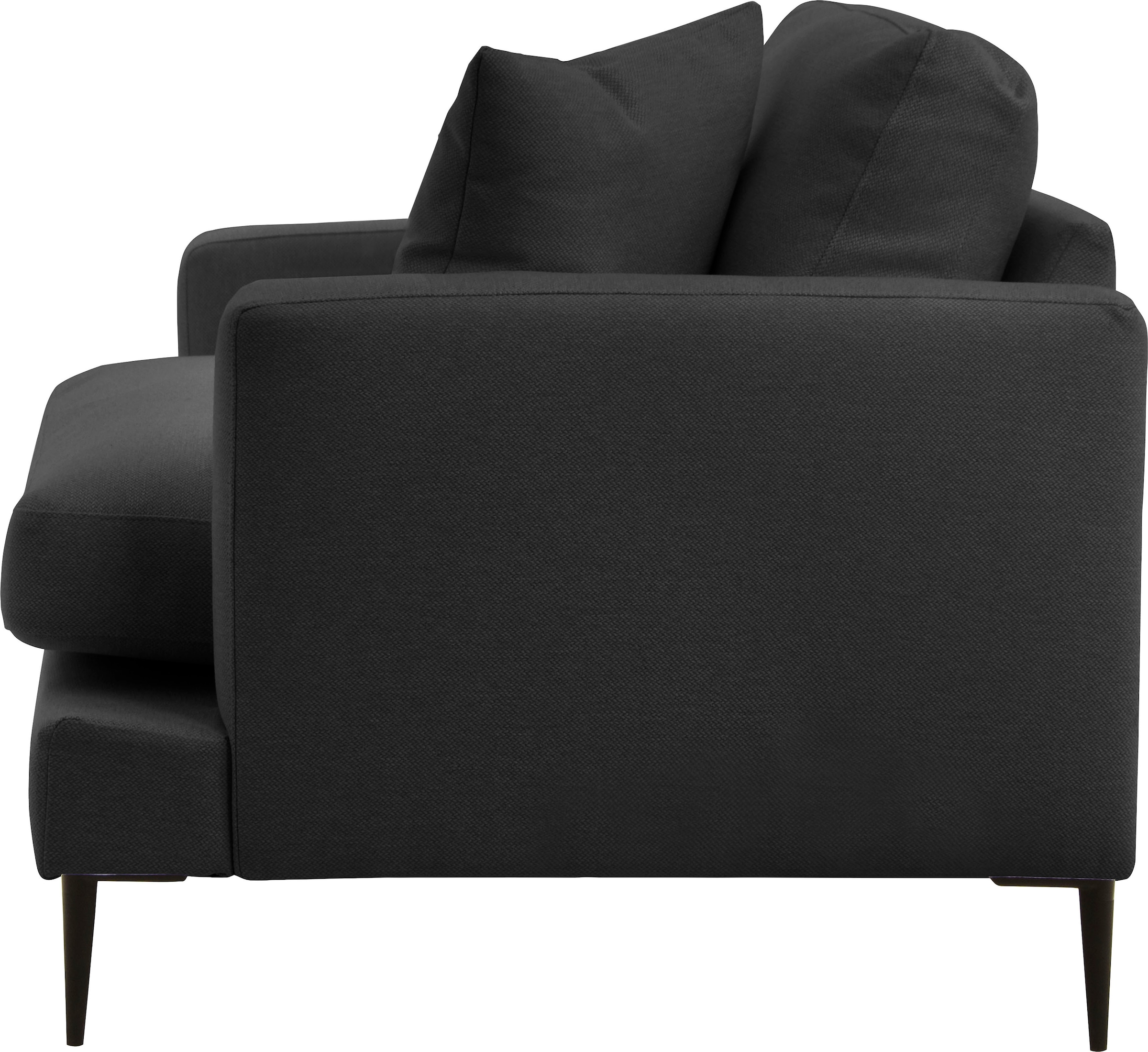 Leonique Sessel »Cozy Loungesessel, Designersessel, Masse B/T/H: 91/97/80 cm«, mit Metallbeinen und Zierkissen
