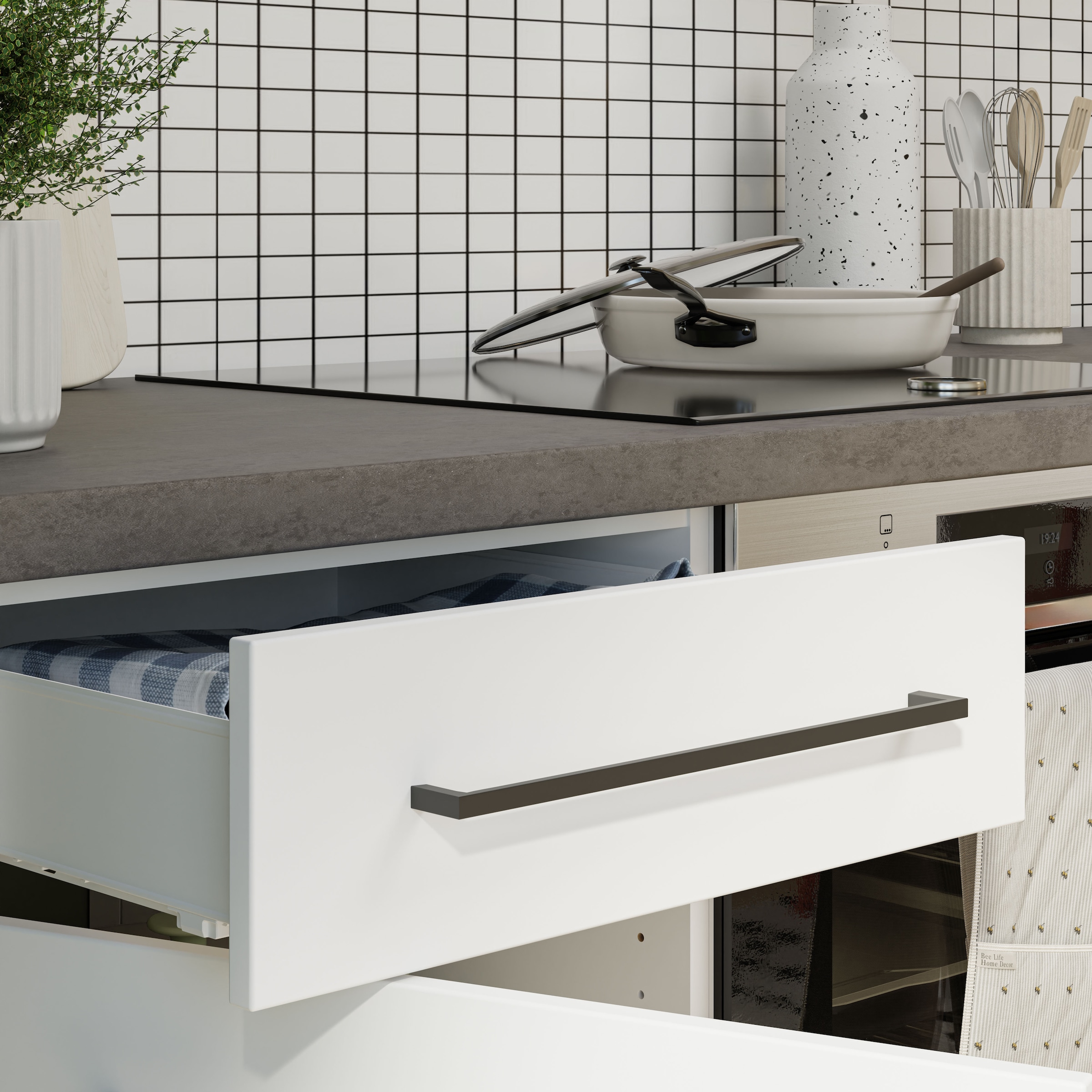 KOCHSTATION Kitchenette »KS-Nova« Largeur 220 cm, au choix avec appareils Hanseatic-E