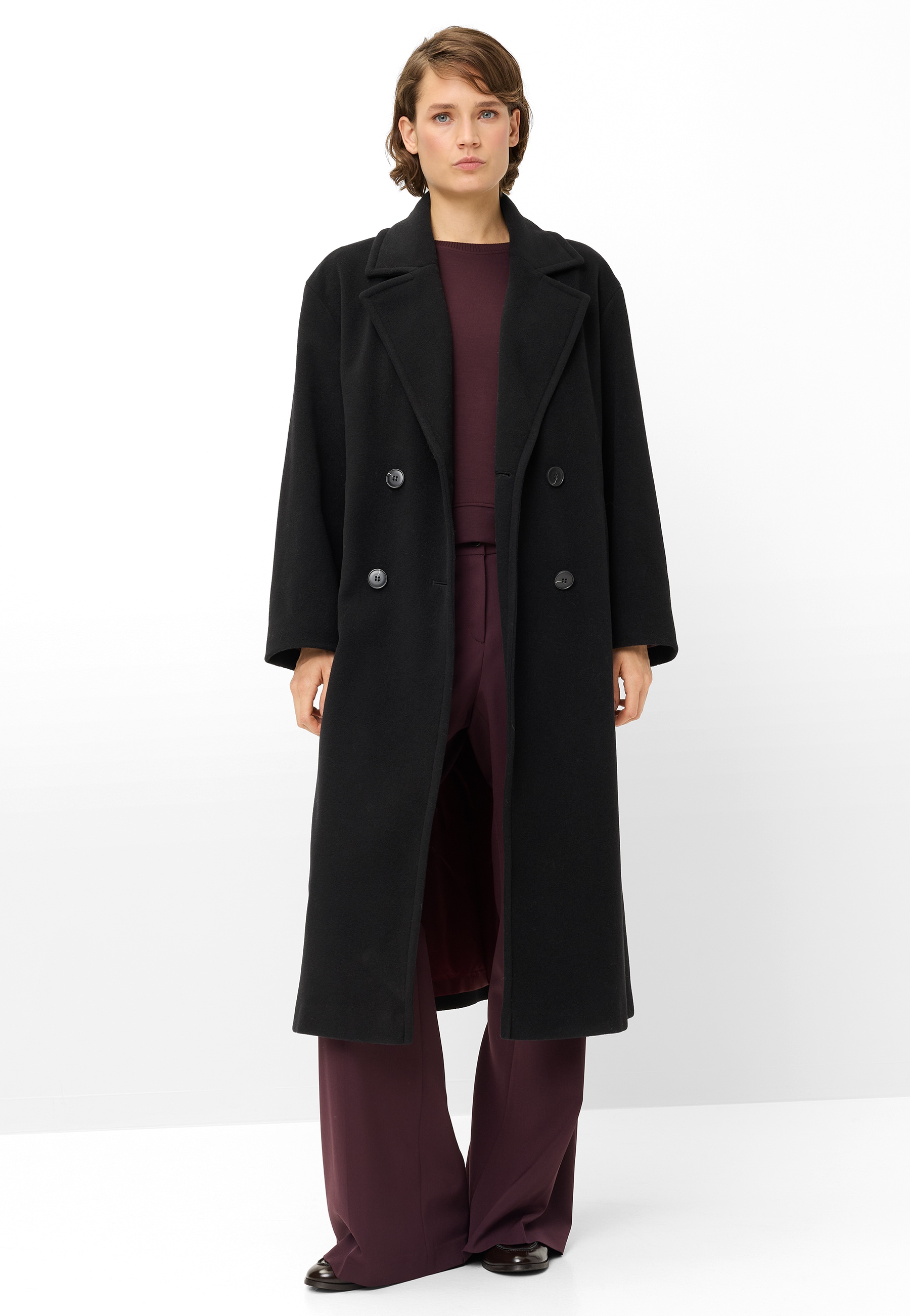 Fuchs Schmitt Manteau en laine coupe régulière, mélange laine, double boutonnage