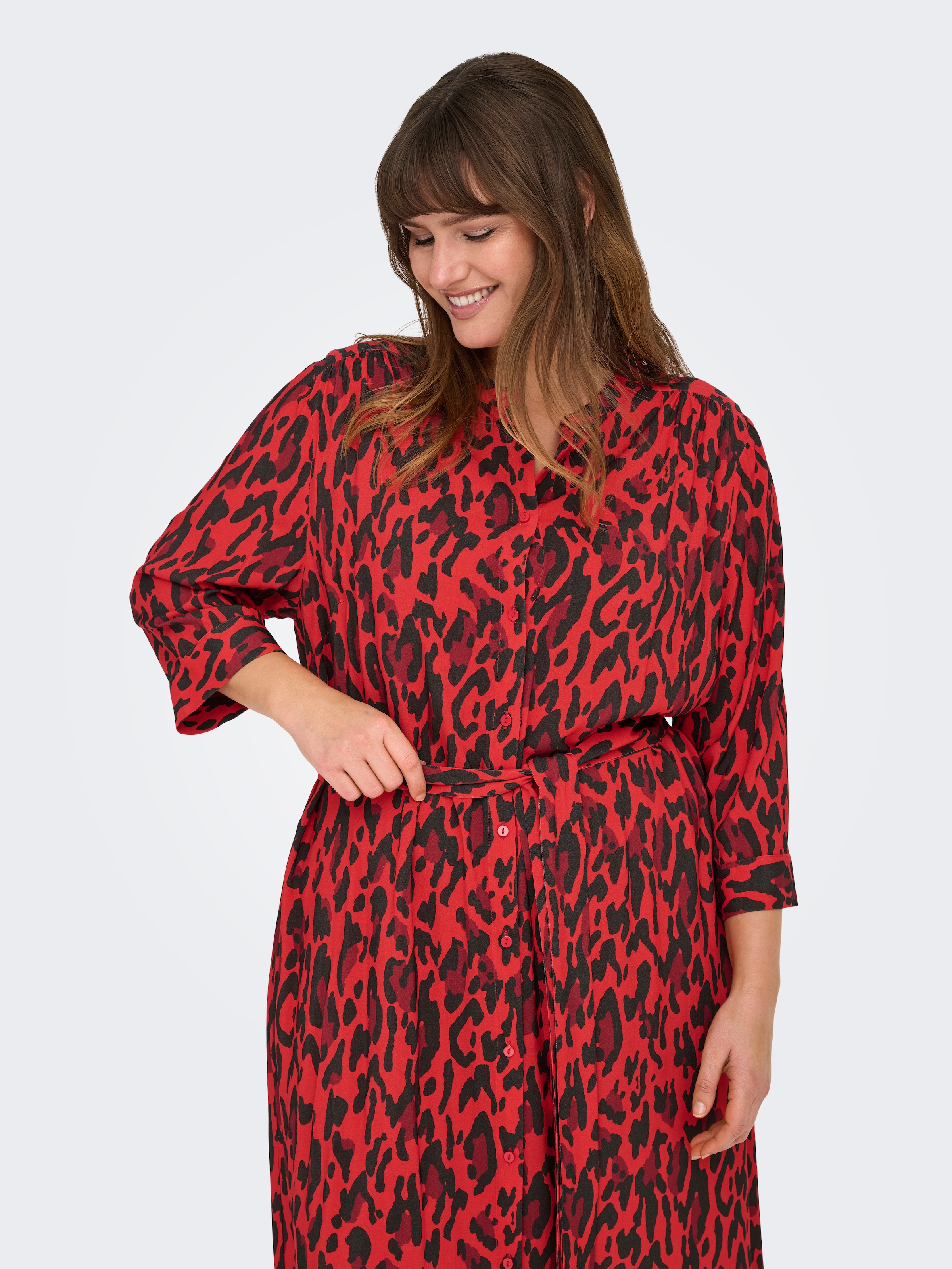 ONLY CARMAKOMA Druckkleid »CARHARMONY LIFE 3/4 BLK DRESS AOP BS«