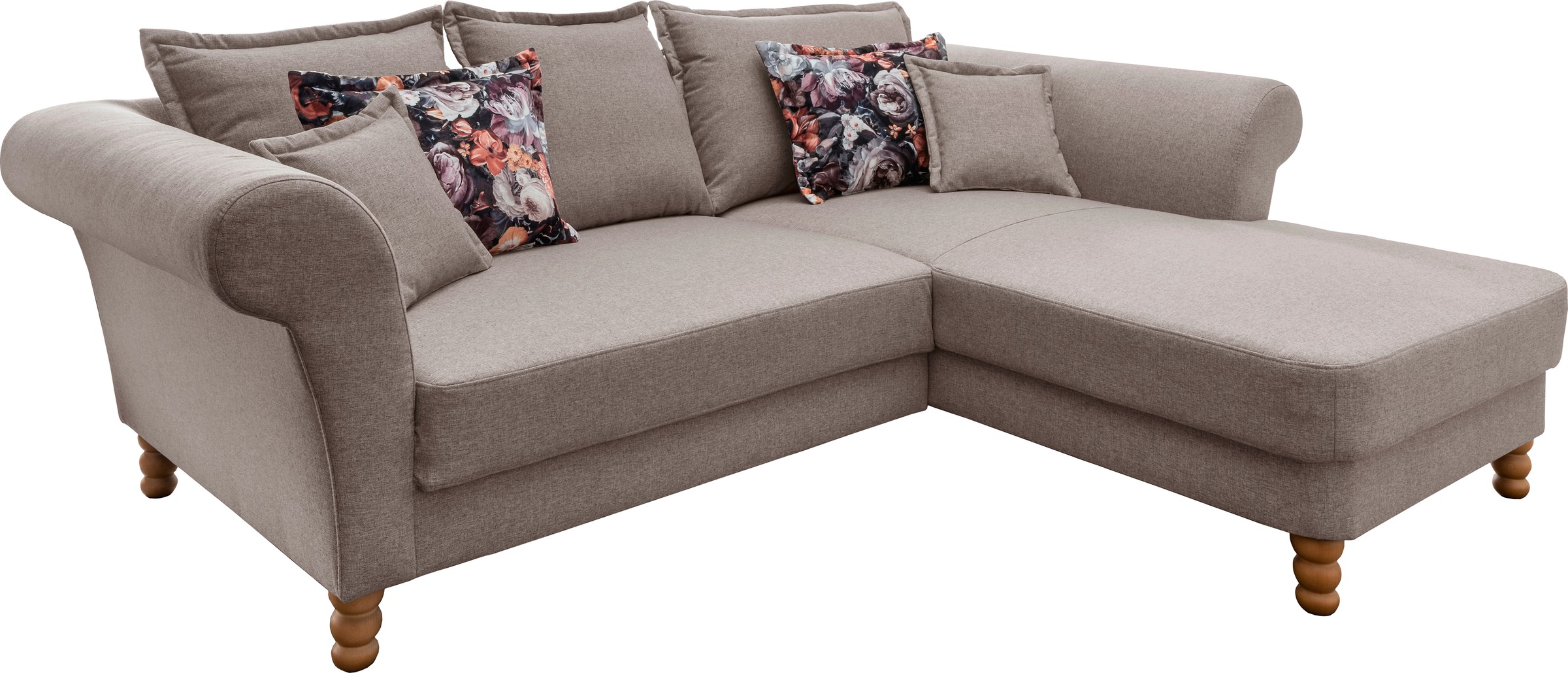 Home affaire Canapé d'angle »Tassilo Mega Polsterecke mit Kaltschaum im Sitz, bequem, L-Form« grand confort d'assise, largeur 262 cm, hauteur d'assise confortable 48 cm, intemporel et élégant