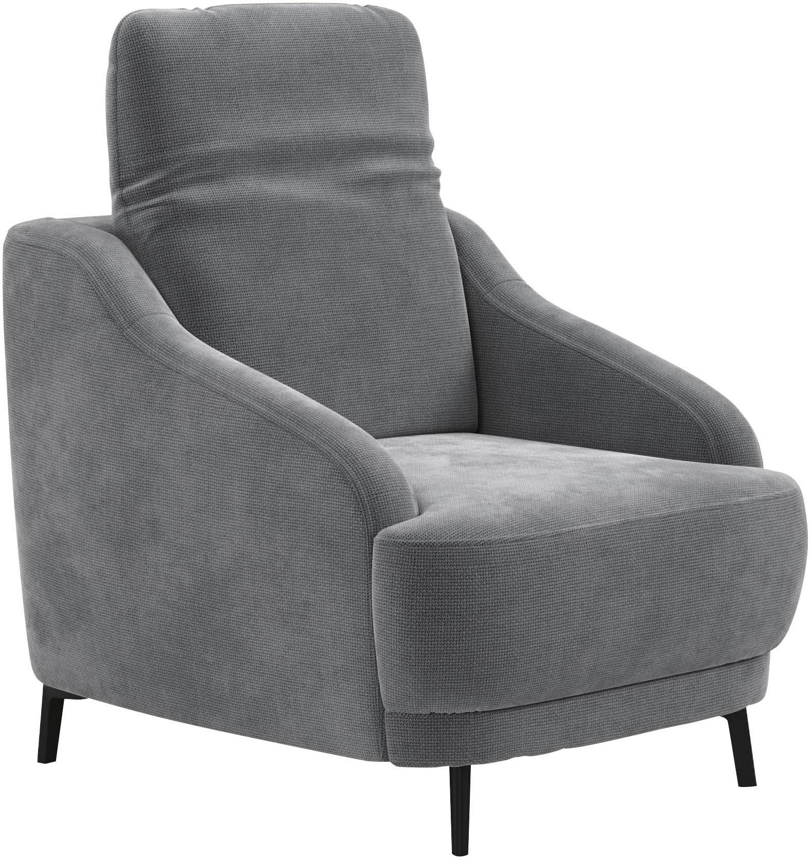 sit&more Sessel »Blues«, (1 St.), mit Metallfüssen, schwarz-matt