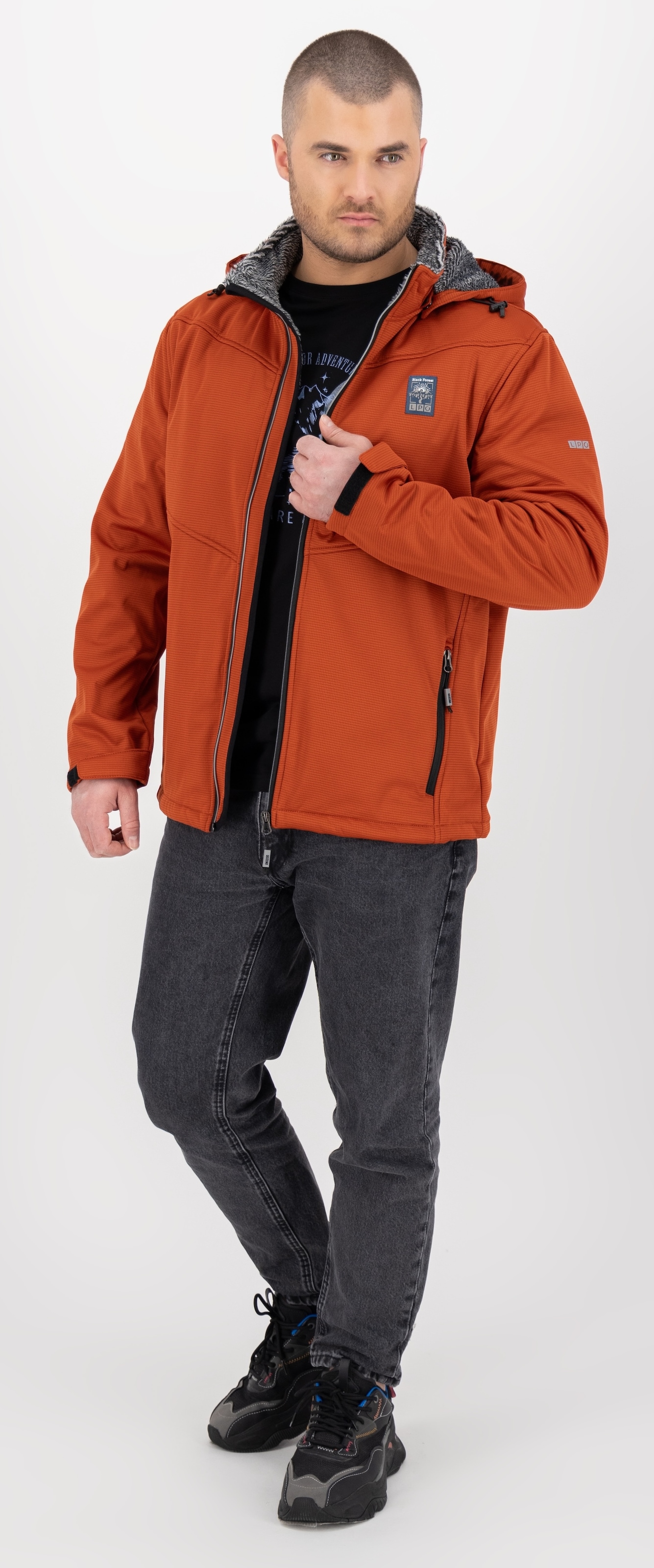 LPO Softshelljacke »LARON 2 MN« abnehmbare Kapuze