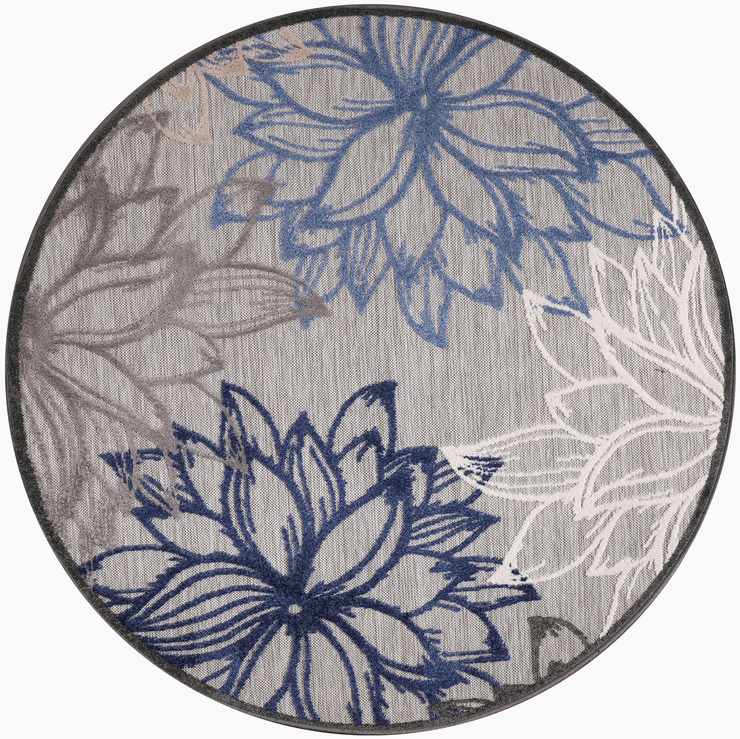 Sanat Teppich »Floral 2 Outdoor«, rund, 6 mm Höhe, In- und Outdoor geeignet, florales Design, Balkon, Terasse