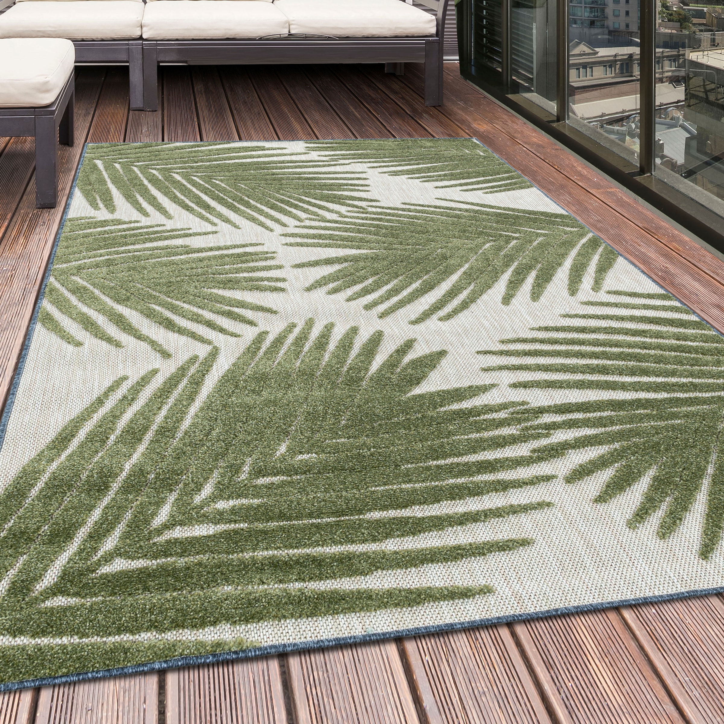 Image of Ayyildiz Teppiche Outdoorteppich "BAHAMA 5155" rechteckig 8 mm Höhe Läufer, Flachflor mit Hoch-Tief-Struktur, In-und Outdoor geeignet
