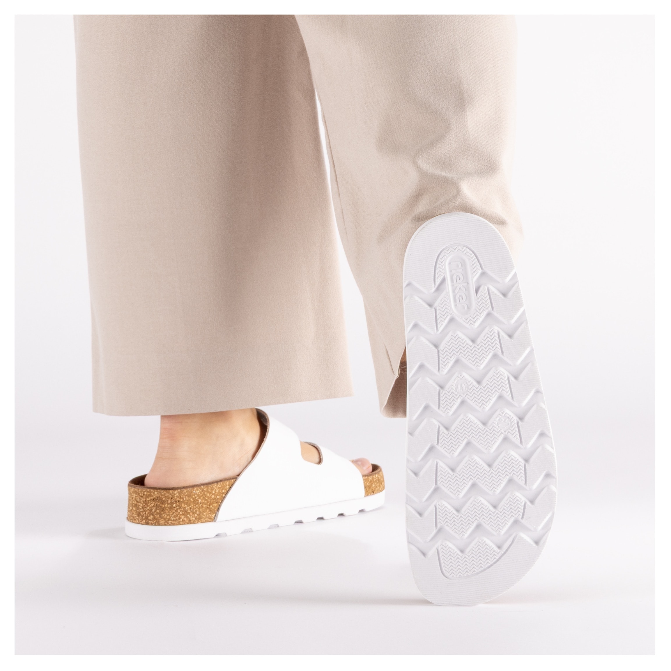 Rieker Pantolette  Chausson, chaussure d'été, chaussure de plage, sandale à deux brides avec semelle souple