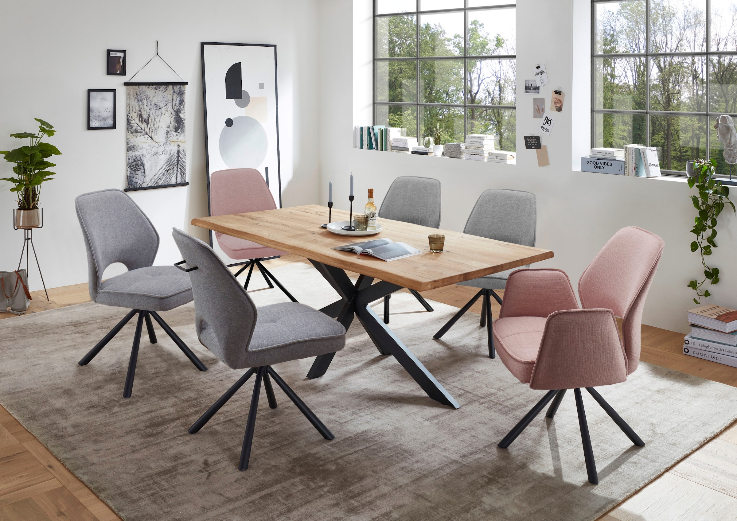 Stolkom Table de salle à manger »TOM, TOPSELLER!« Tisch, Esstisch, OTTOs Choice,  200 cm breit Eiche Massivholz mit Baumkante