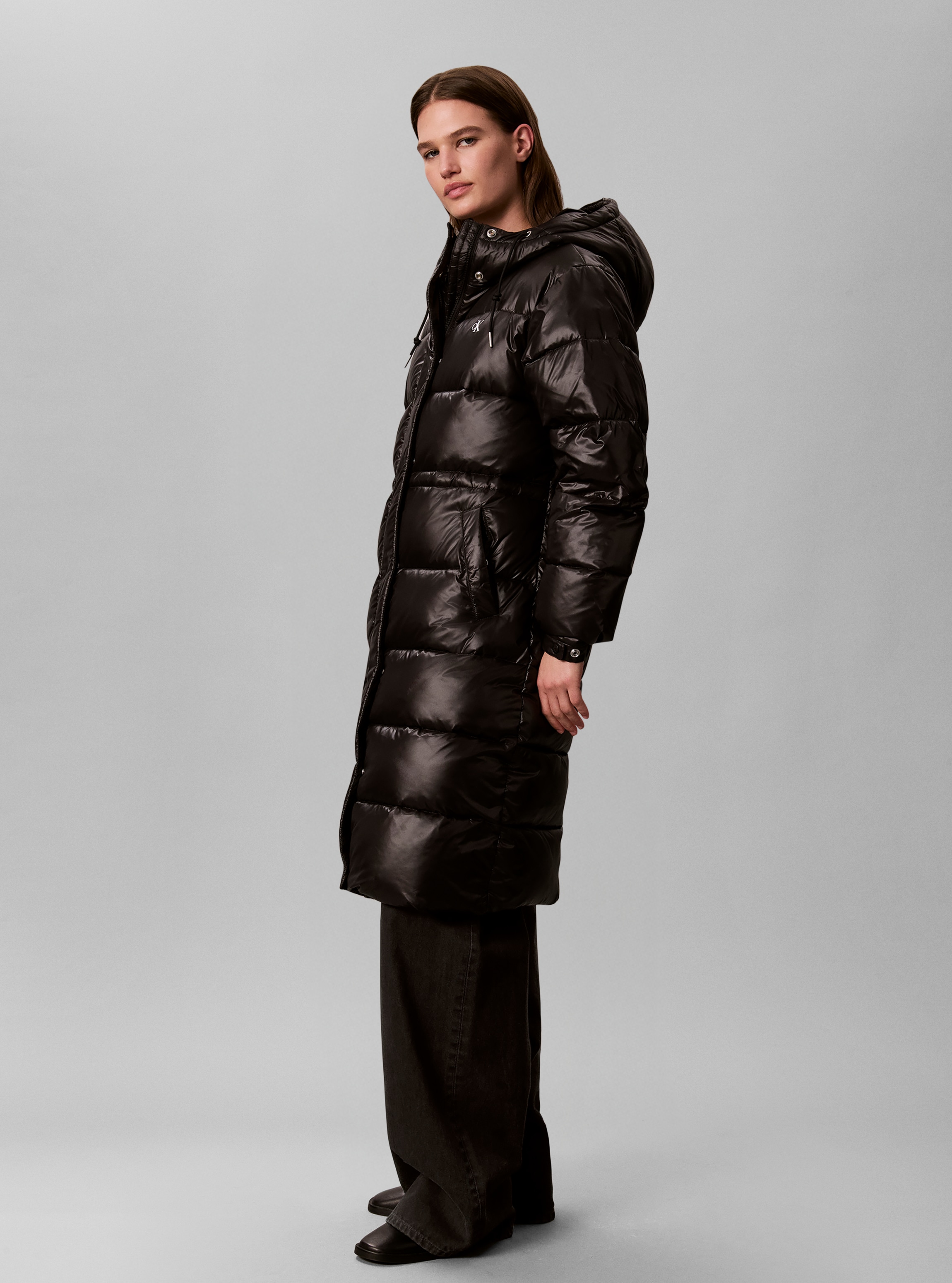 Calvin Klein Jeans Steppmantel »SHINE LONG PUFFER« Regular fit mit Kapuze
