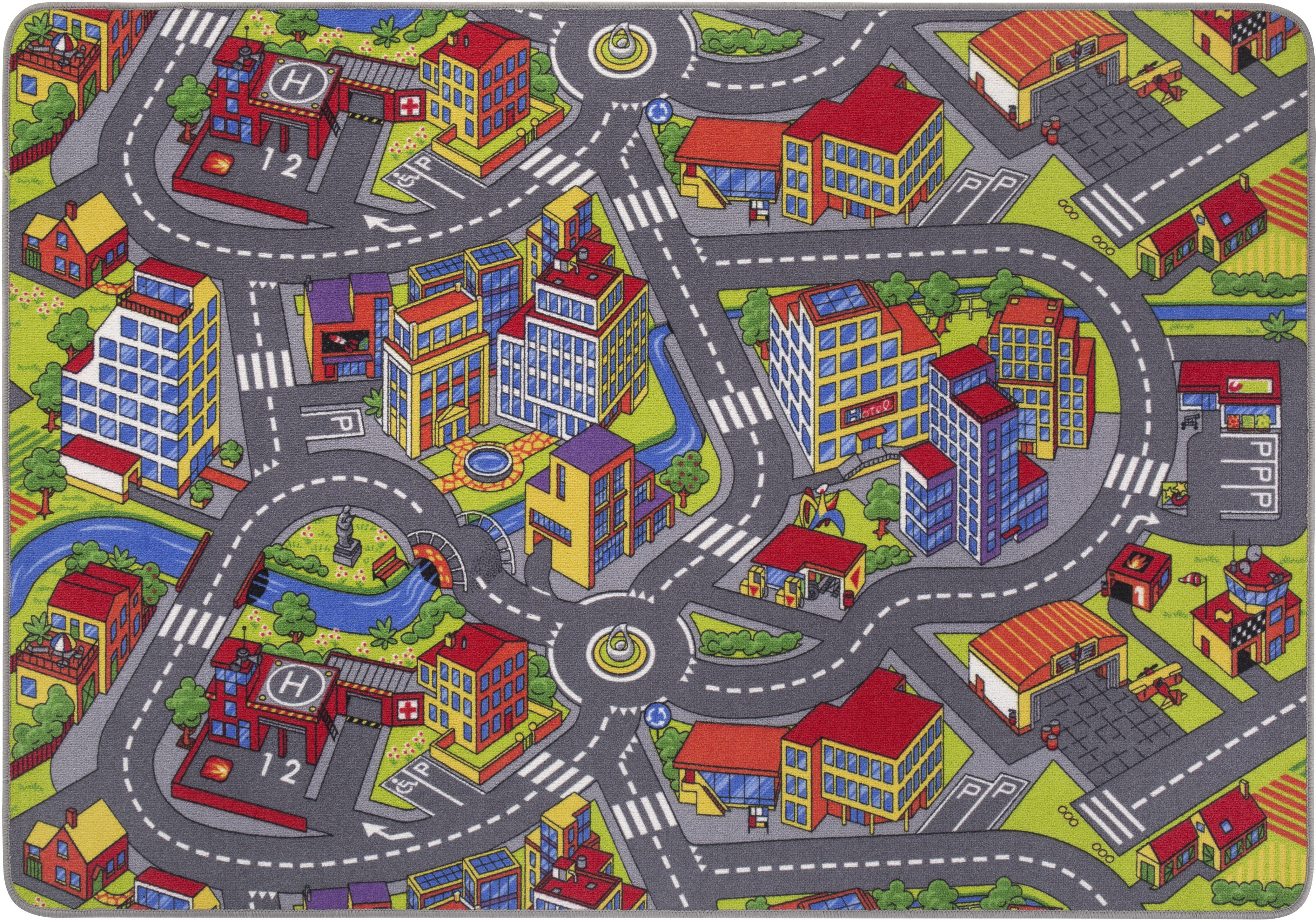 Kinderteppich »Strasse«, rechteckig, Strassen-Spiel-Teppich, Strassenbreite: 8,5 cm,...