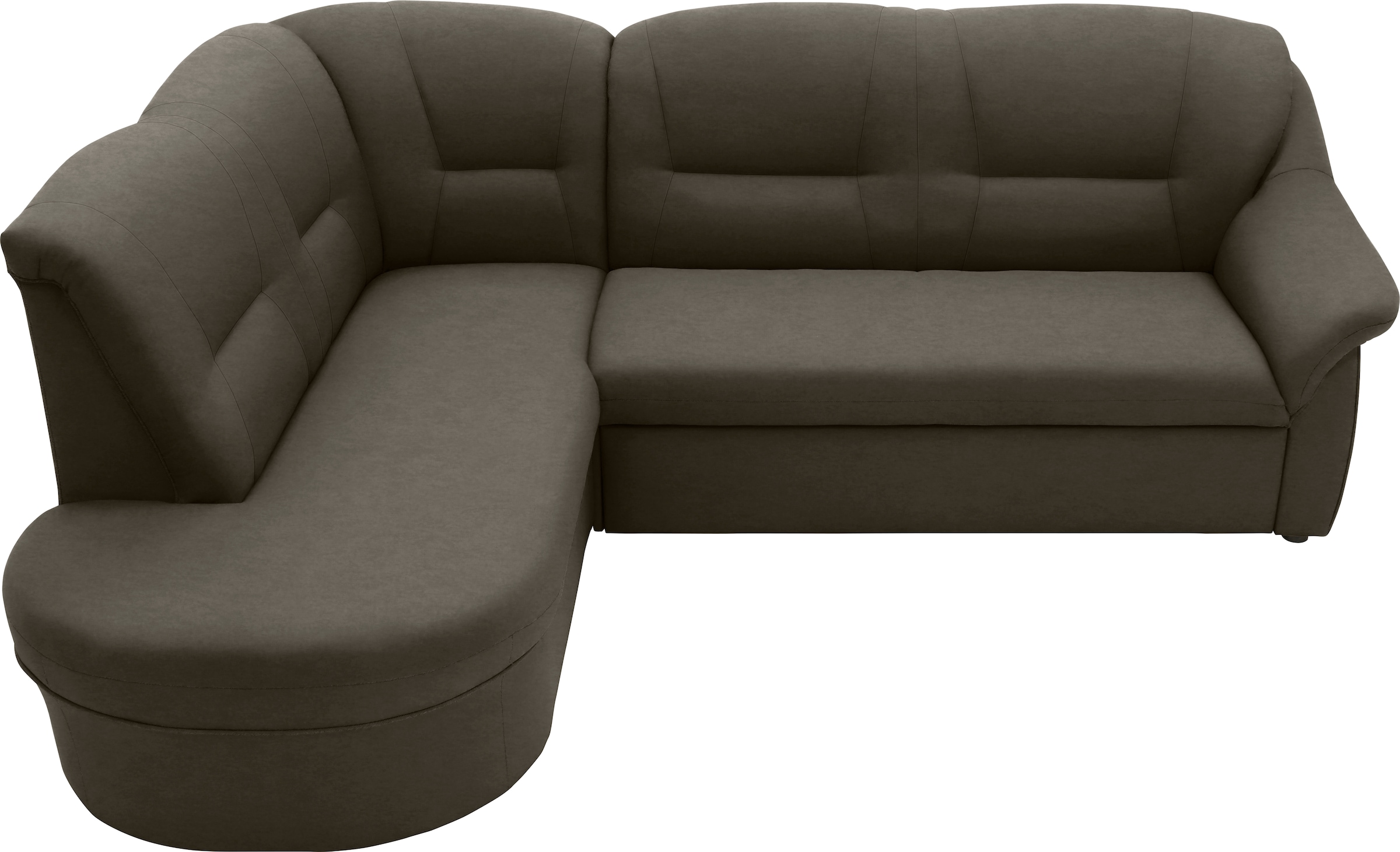 DOMO collection Ecksofa »Faenza für kleine Räume, Stellmasse 232,176cm, komfortabel, L-Form«, mit Ottomane, zeitlos, elegante Armlehnen, wahlweise mit Bettfunktion