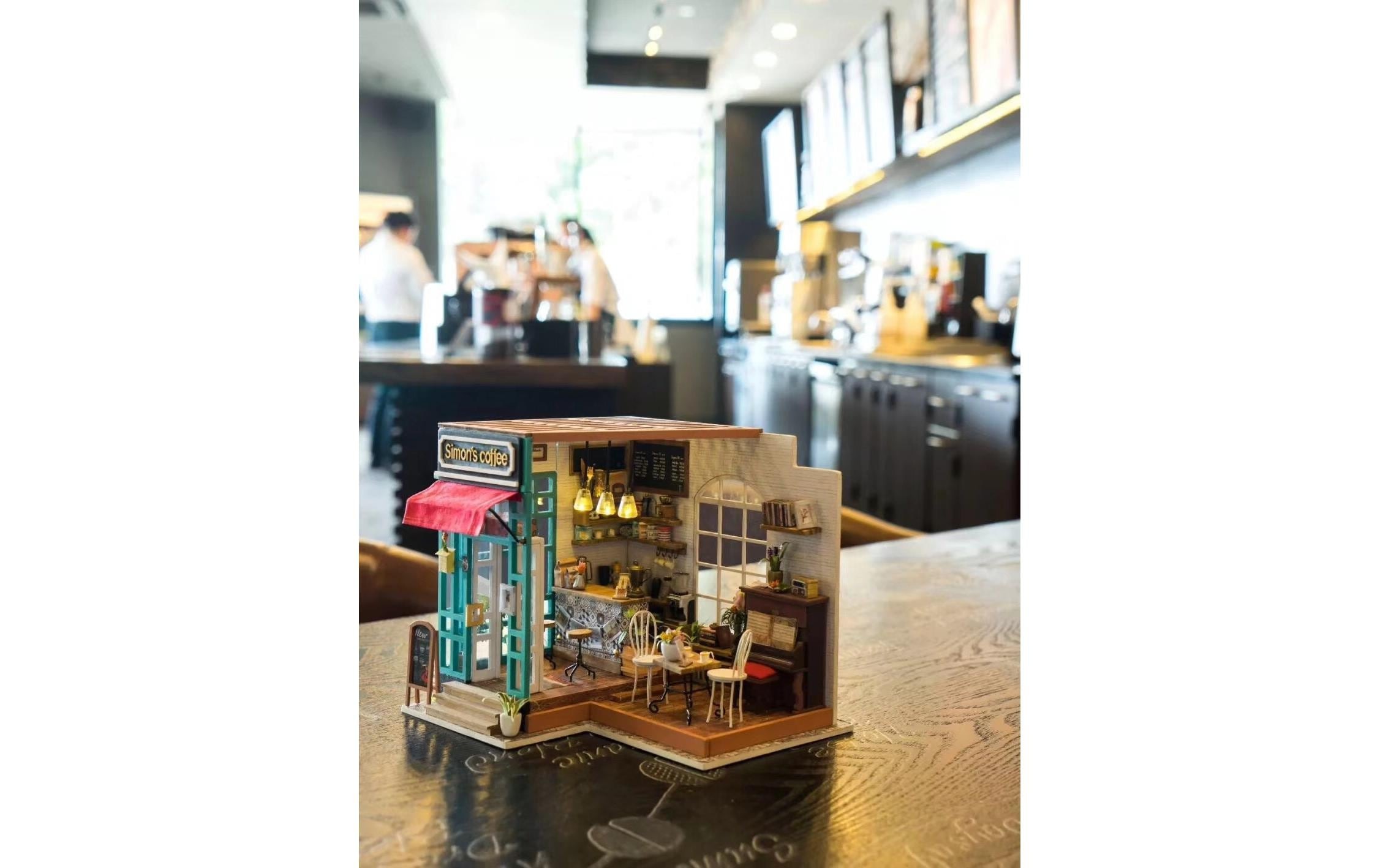 Image of Modellbausatz "Rolife Simons coffee mit LED-Beleuchtung" 293 Stk. tlg.
