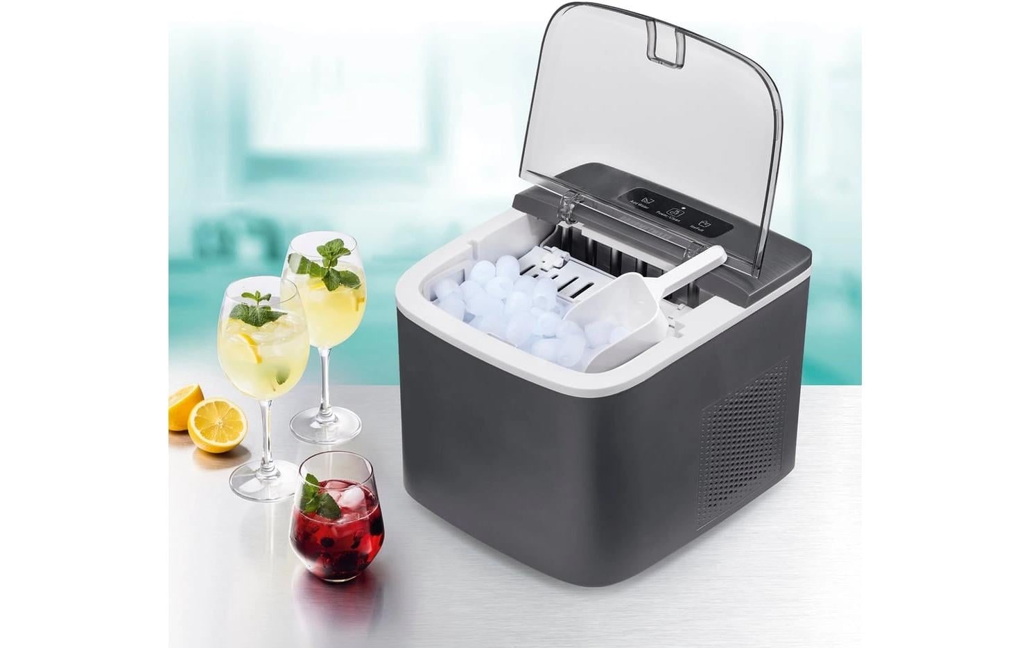 GOURMETmaxx »100W + CH-Stecker 8 kg/24h« Kompakter Eisbereiter mit Selbstreinigung und LED-Display