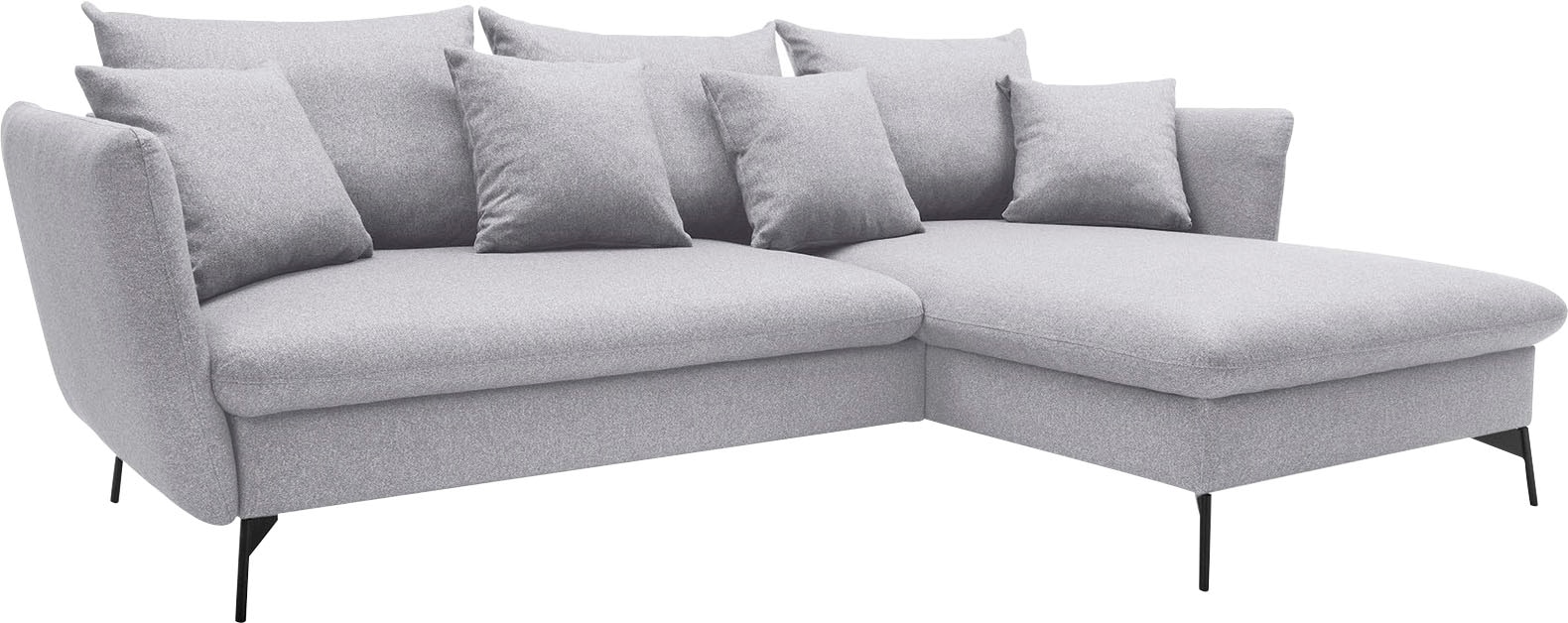 andas Ecksofa »LIVORNO,258 cm, L-Form,«, Schlaffunktion u. Bettkasten (139/224cm), Samt, Struktur, Webstoff