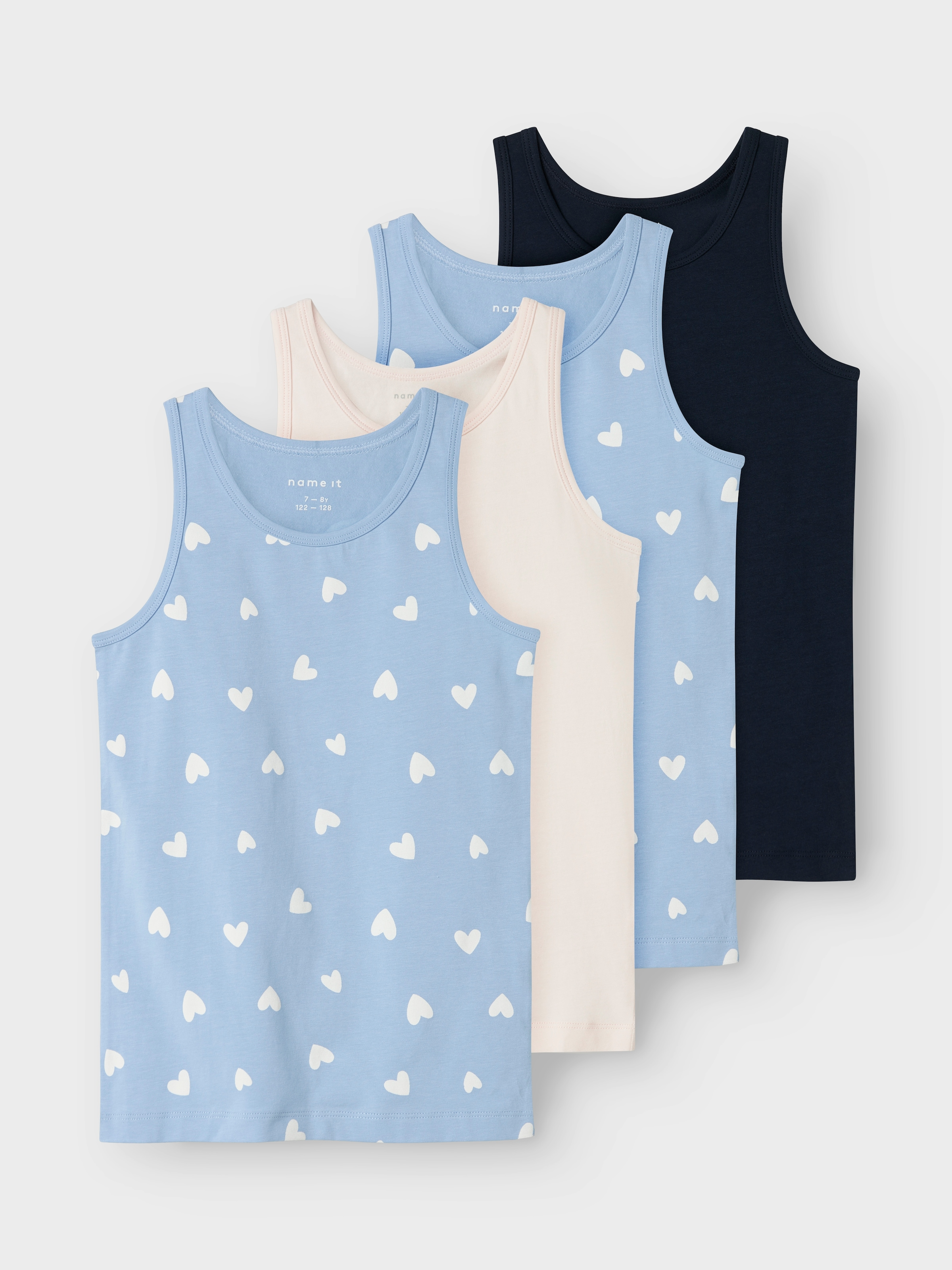 Image of Name It Unterhemd "NKFTANK TOP 4P HEARTS NOOS" Packung, 4 Stk.