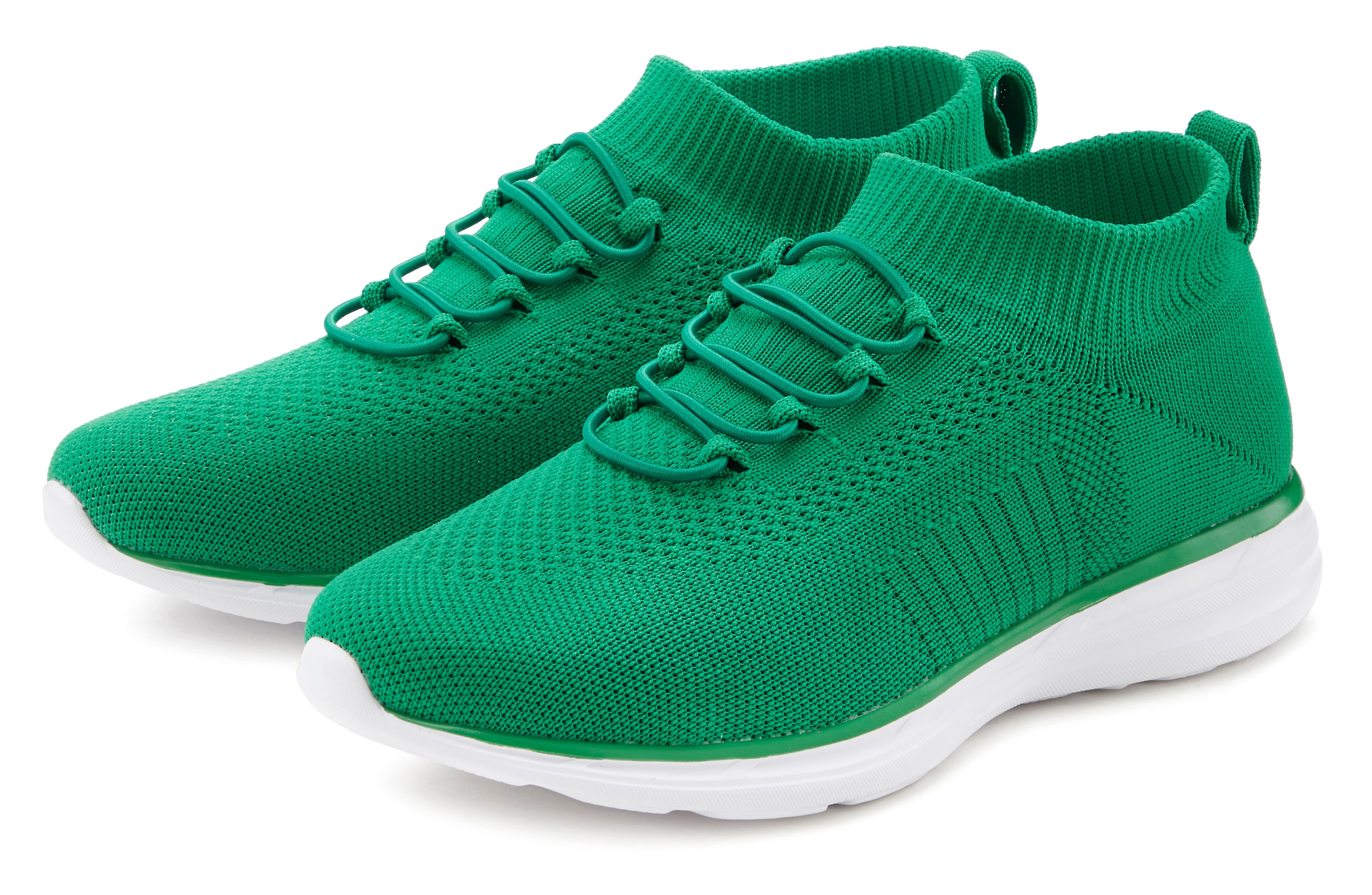 LASCANA Sneaker »Slipper, Halbschuh, ultraleicht und bequem,«, zum Reinschlüpfen mit elastischen Schnürbändern VEGAN