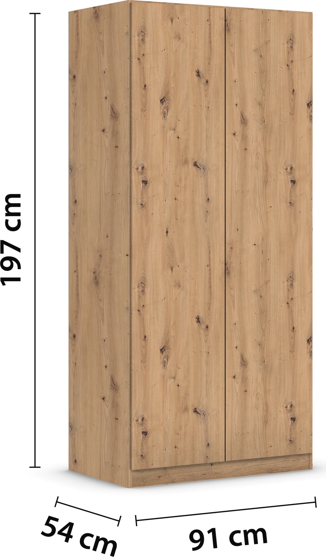 rauch Kleiderschrank »Drehtürenschrank Schrank Garderobe Wäscheschrank COSTA Breite 91 cm« in 3 Ausstattungen BASIC/CLASSIC/PREMIUM,  mit griffloser Front und Push-to-Open Funktion MADE IN GERMANY
