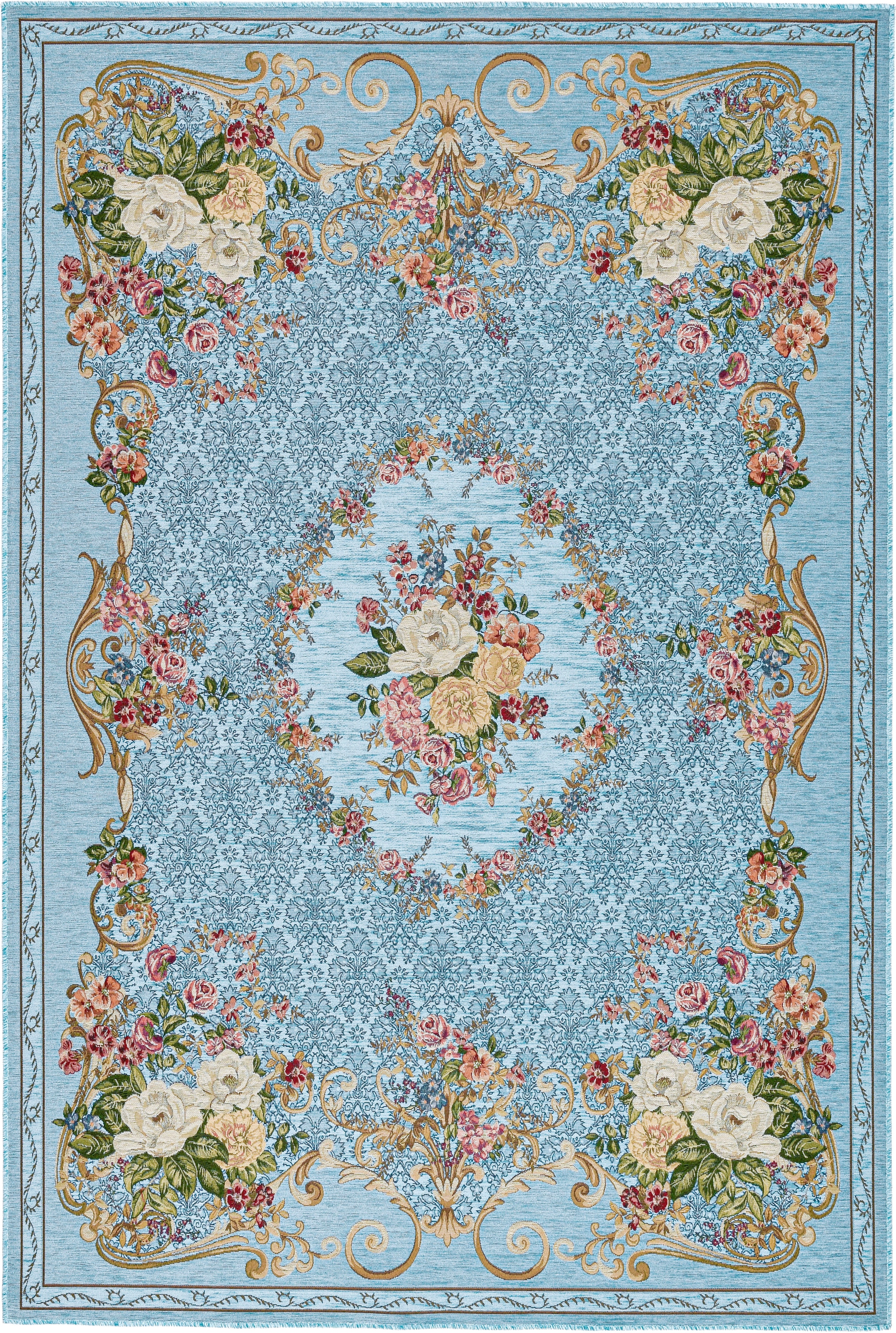 Image of THEKO Teppich "Flomi Floral" rechteckig 3 mm Höhe gewebt, Blumen Design, ideal im Wohnzimmer & Schlafzimmer