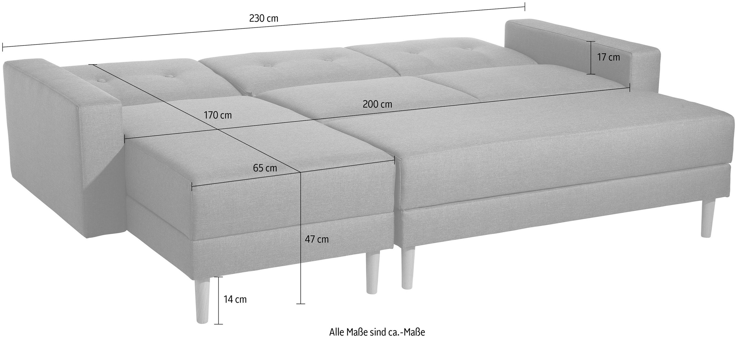 Max Winzer® Ecksofa »Just Chill«, Schlafsofa mit Recamiere, Rückenverstellung, inklusive Stauraumhocker