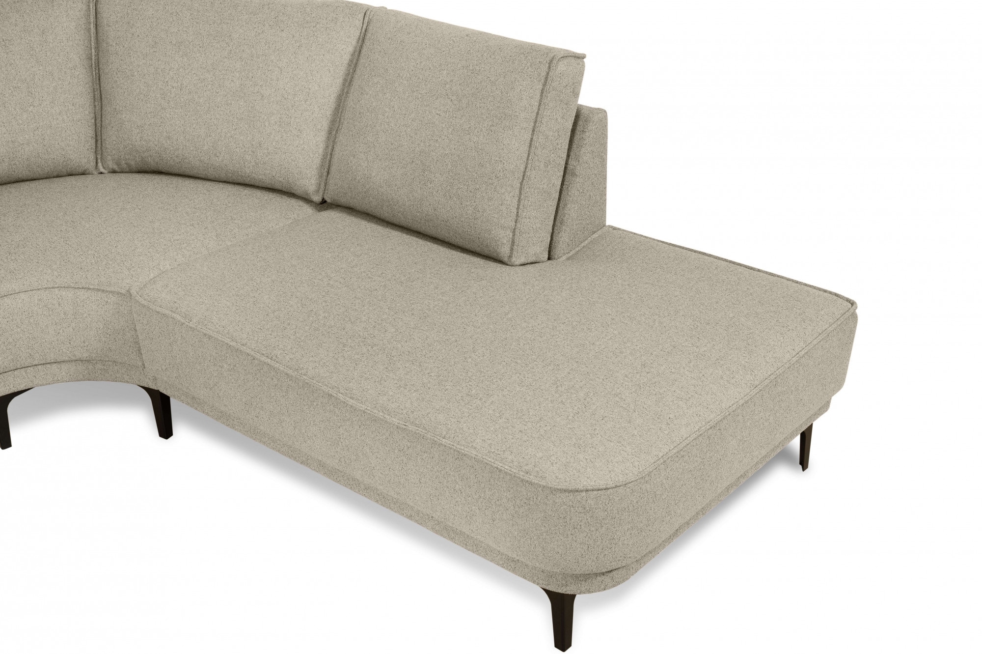 Places of Style Ecksofa »Casina«, mit abgerundeter Ottomane, in einem weichen Chenille-Stoff