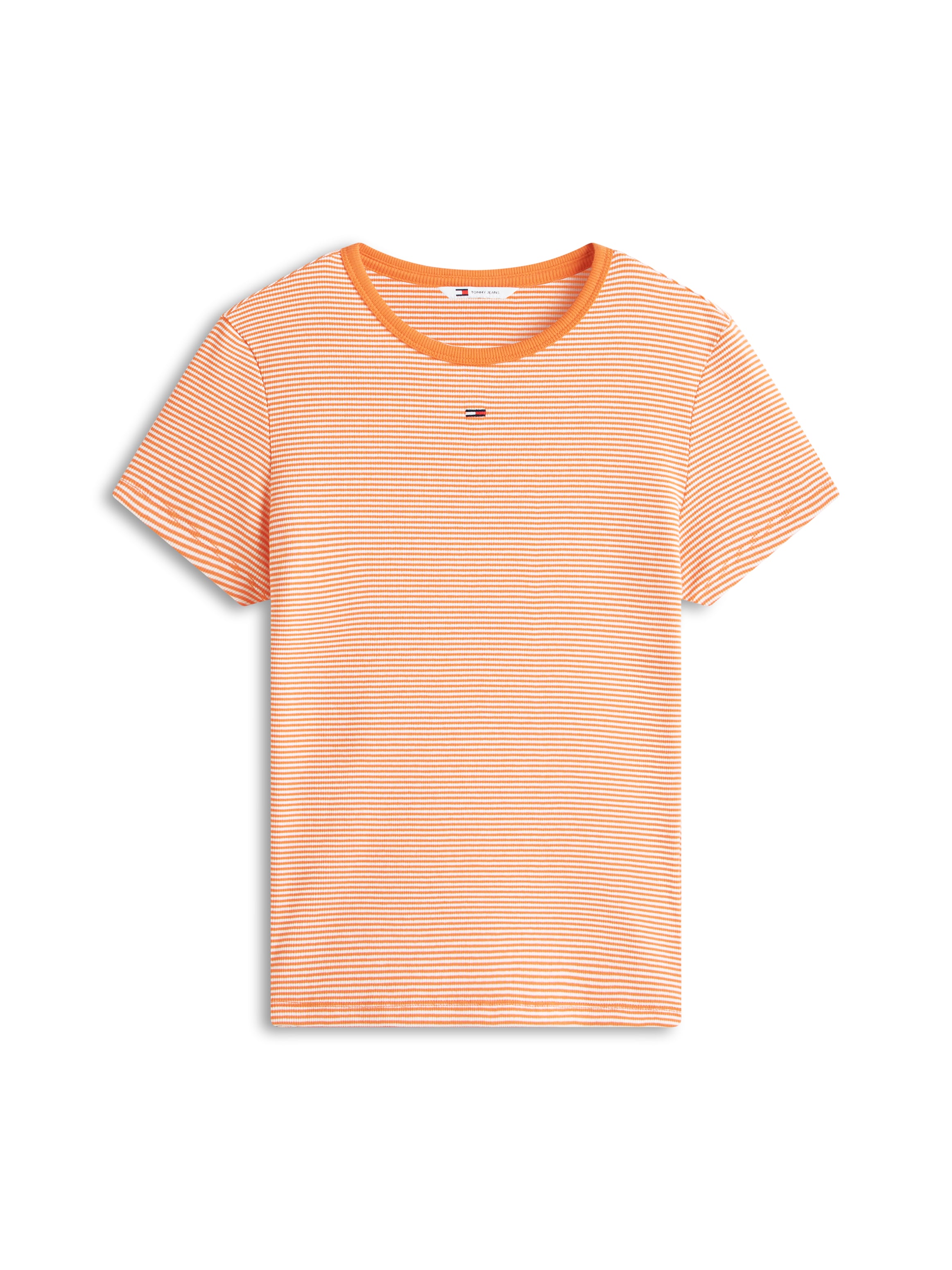 Tommy Jeans Kurzarmshirt »TJW ESSENTIAL RIB SHORT SLEEVE EXT« Baumwollmischung in gerippter Struktur, Slim Fit