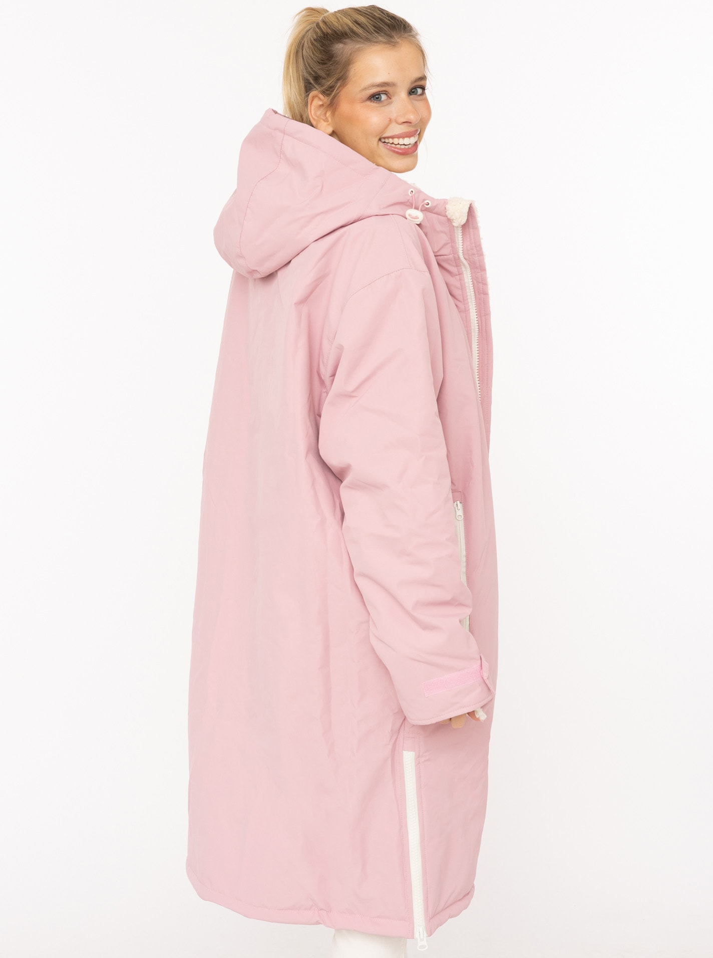 Zwillingsherz Manteau court »"Oversize Windjacke ZH"« seitliche Taschen, Kapuze, Reissverschluss, Teddy Futter