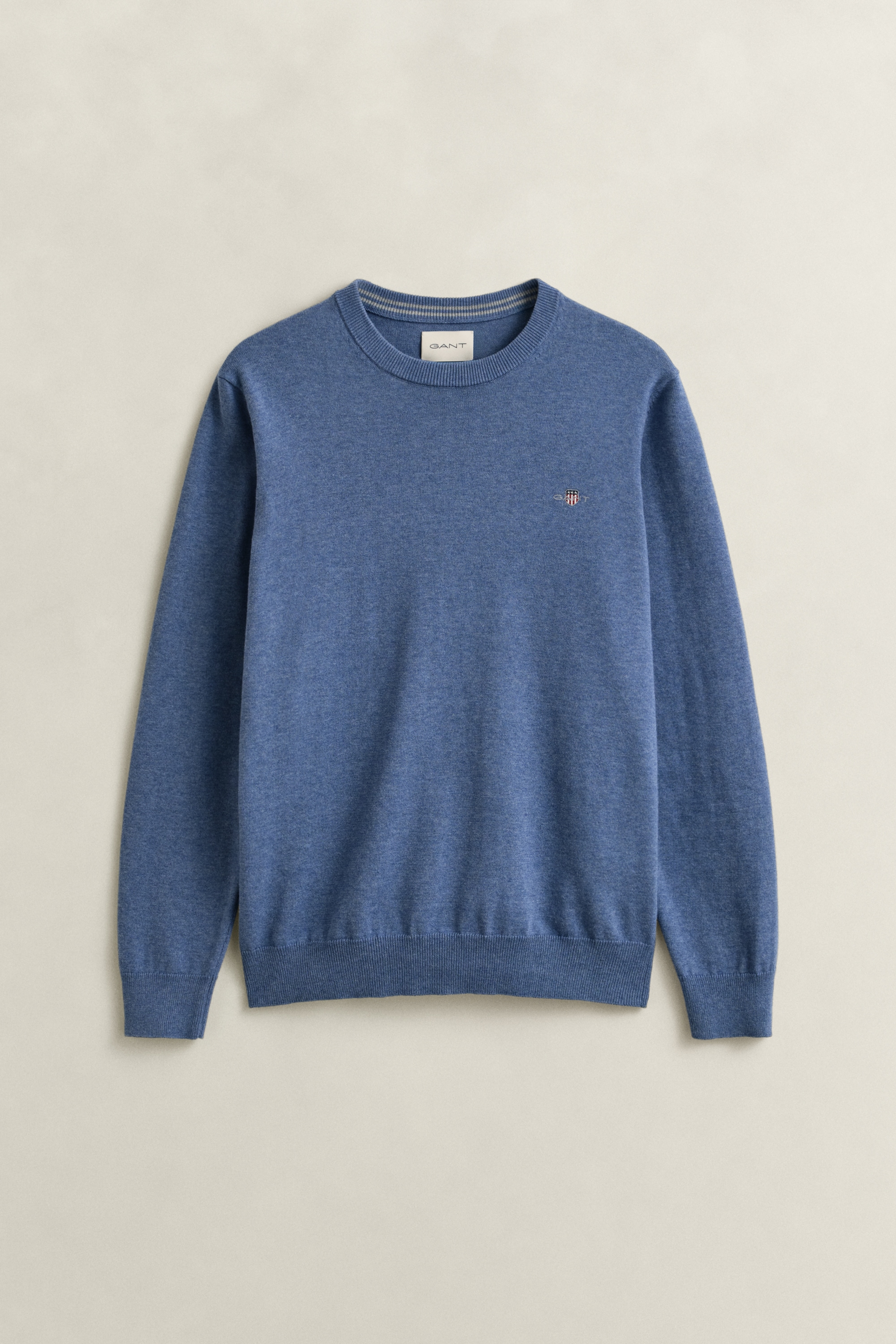 Gant Rundhalspullover »CLASSIC COTTON C-NECK« Premium Strickpullver aus weicher 100% Baumwolle, Übergangspullover