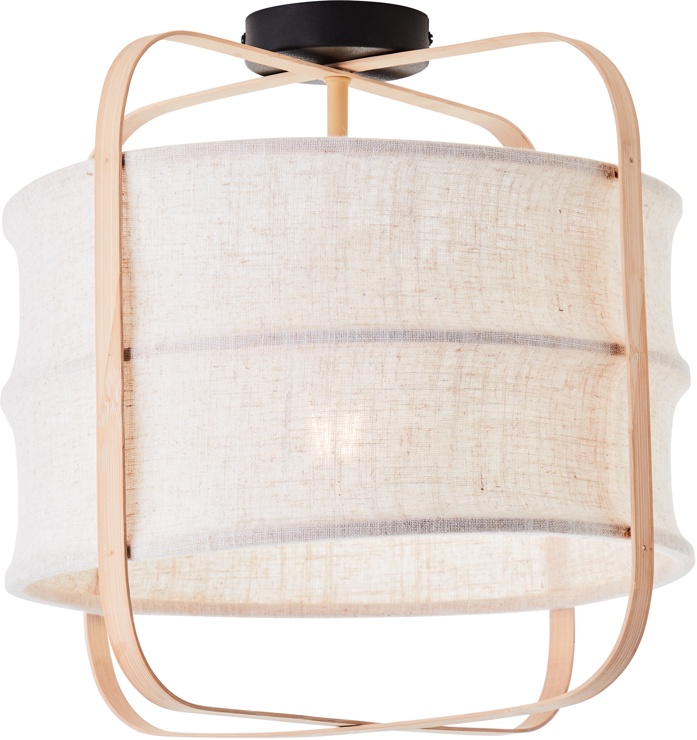 Image of GALA Deckenleuchte »McAnany Way«, E27, 1 St., Deckenlampe mit Textil Schirm und Holz Rahmen, E27, beige/natur bei Ackermann Versand Schweiz