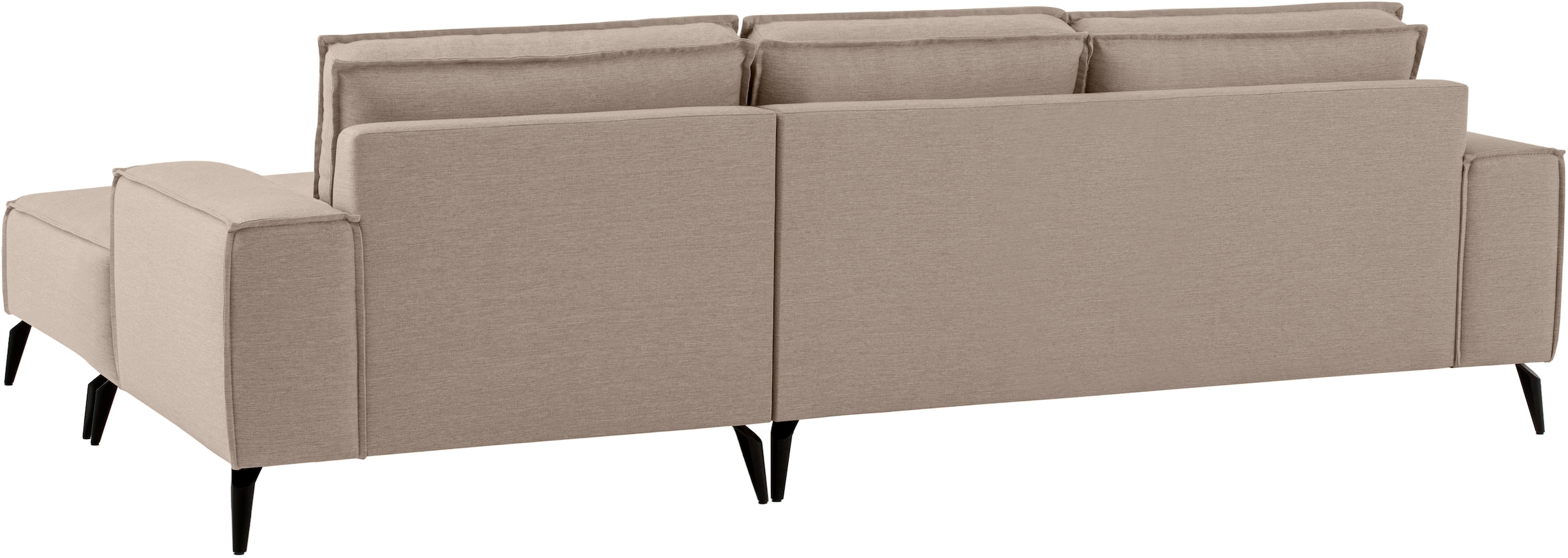 GOODproduct Ecksofa »TVINNU Leinenoptik, L-Form, Breite 275 cm« wahlweise Recamiere rechts/links, schwarze Füsse, bequemer Sitzkomfort