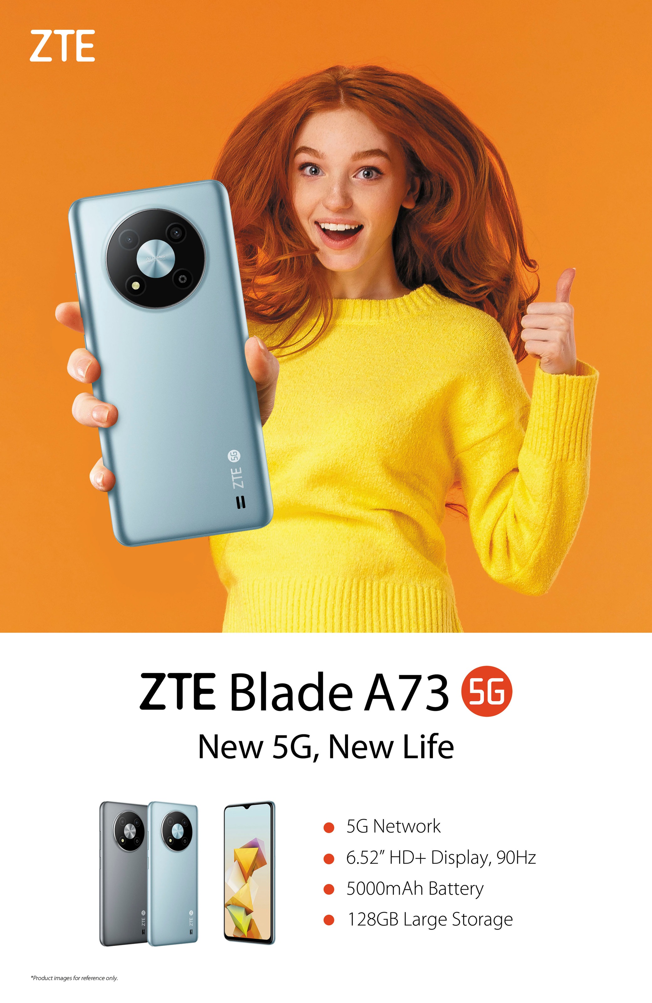ZTE Smartphone »Blade A73 5G«, grau