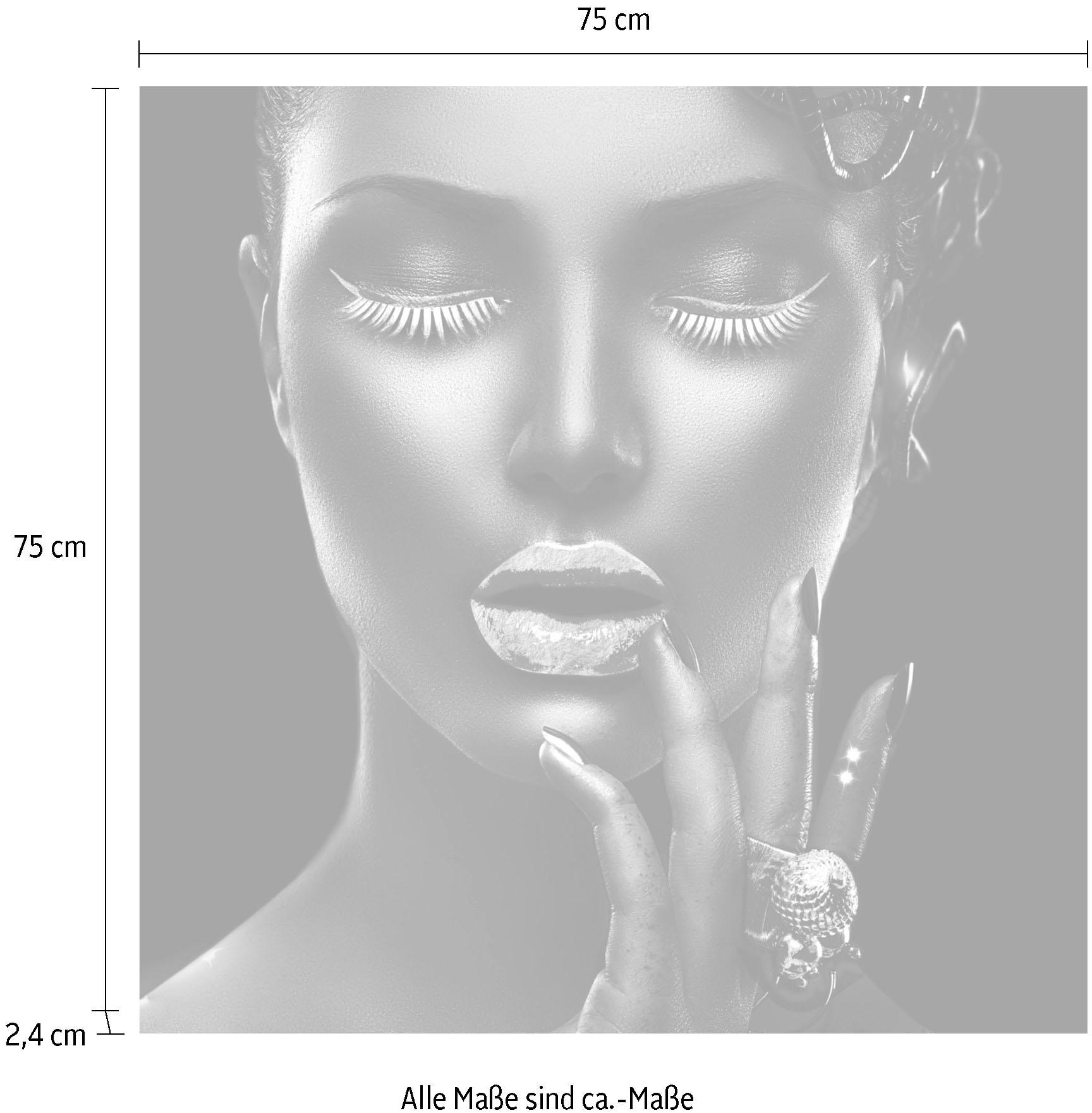Leonique Acrylglasbild »Gesicht«, von Hand eingearbeitete Blattgoldfarben Applikationen