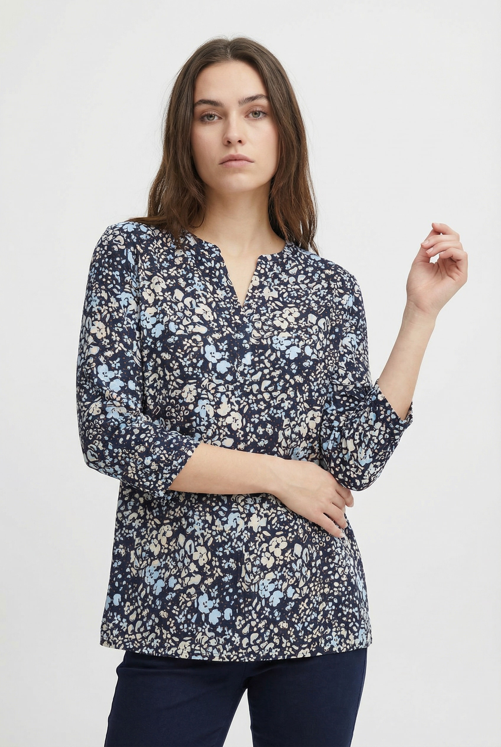Image of soyaconcept Shirtbluse "SC-FELICITY AOP 546" aus Baumwollmischung mit Viskose, Regular Fit, pflegeleicht