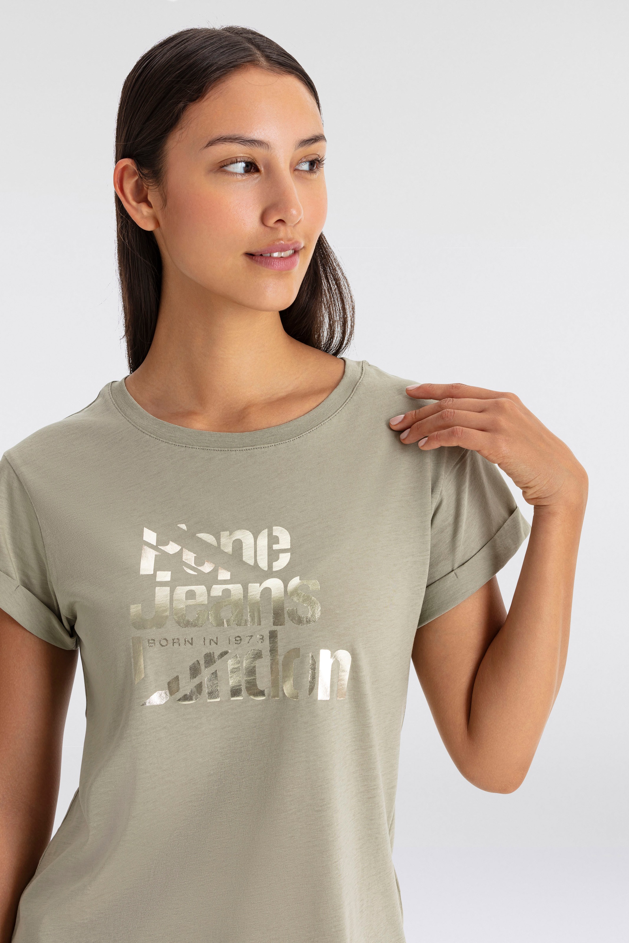 Pepe Jeans T-Shirt »ENOLA«, mit metallischem Logoprint