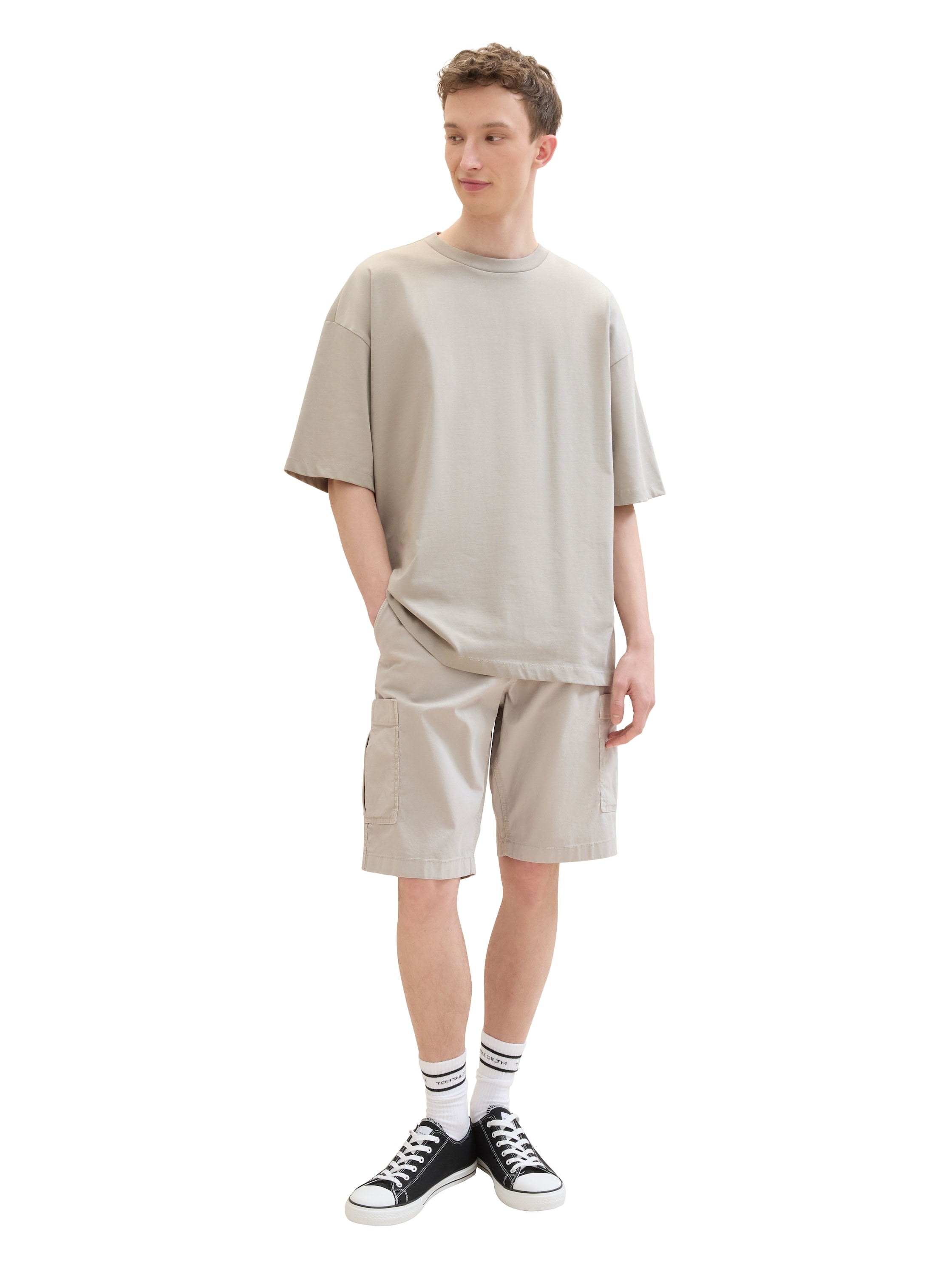 TOM TAILOR Denim Cargoshorts, Sommerhose unifarben