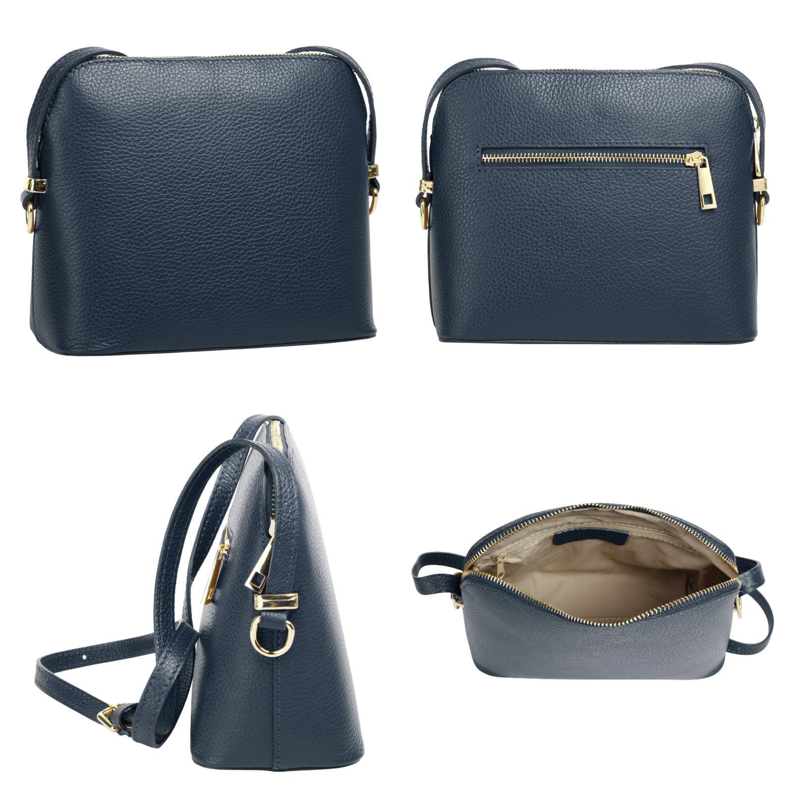 Cluty Umhängetasche, echt Leder, Made in Italy