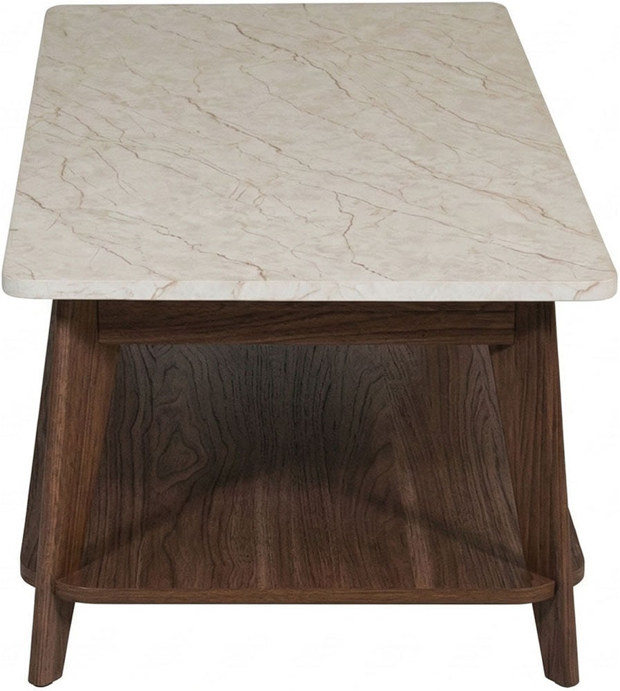 Jahnke Couchtisch »SIXTY COFFEE« Couchtisch, 2 Ebenen, Skandi, Walnuss-Optik&Marmor-Look, Breite:110 cm