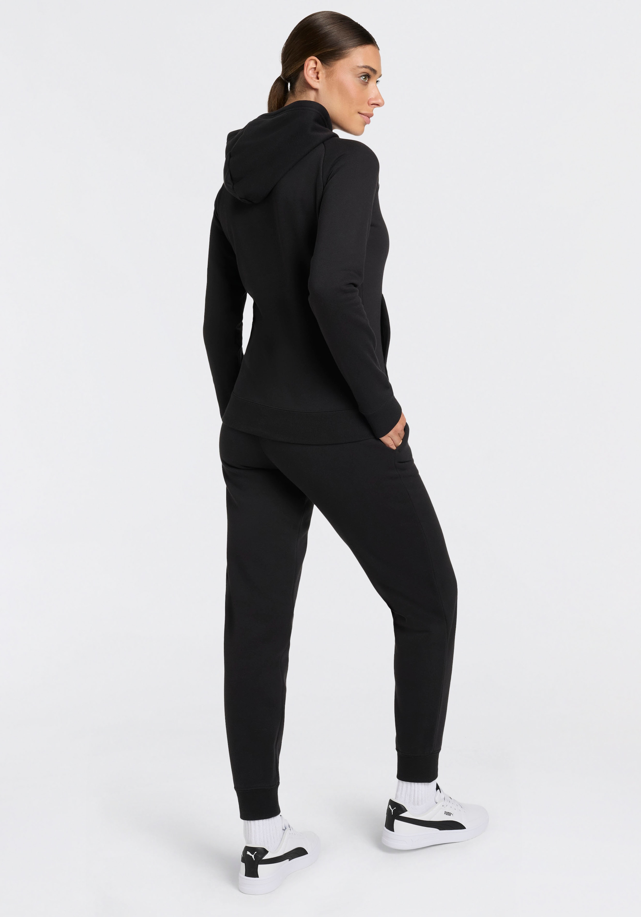 PUMA Trainingsanzug »HOODED SWEAT SUIT FL CL« 2 zweiteiliges Set, mit Kapuze, aus Baumwolle und Polyester, Regular Fit