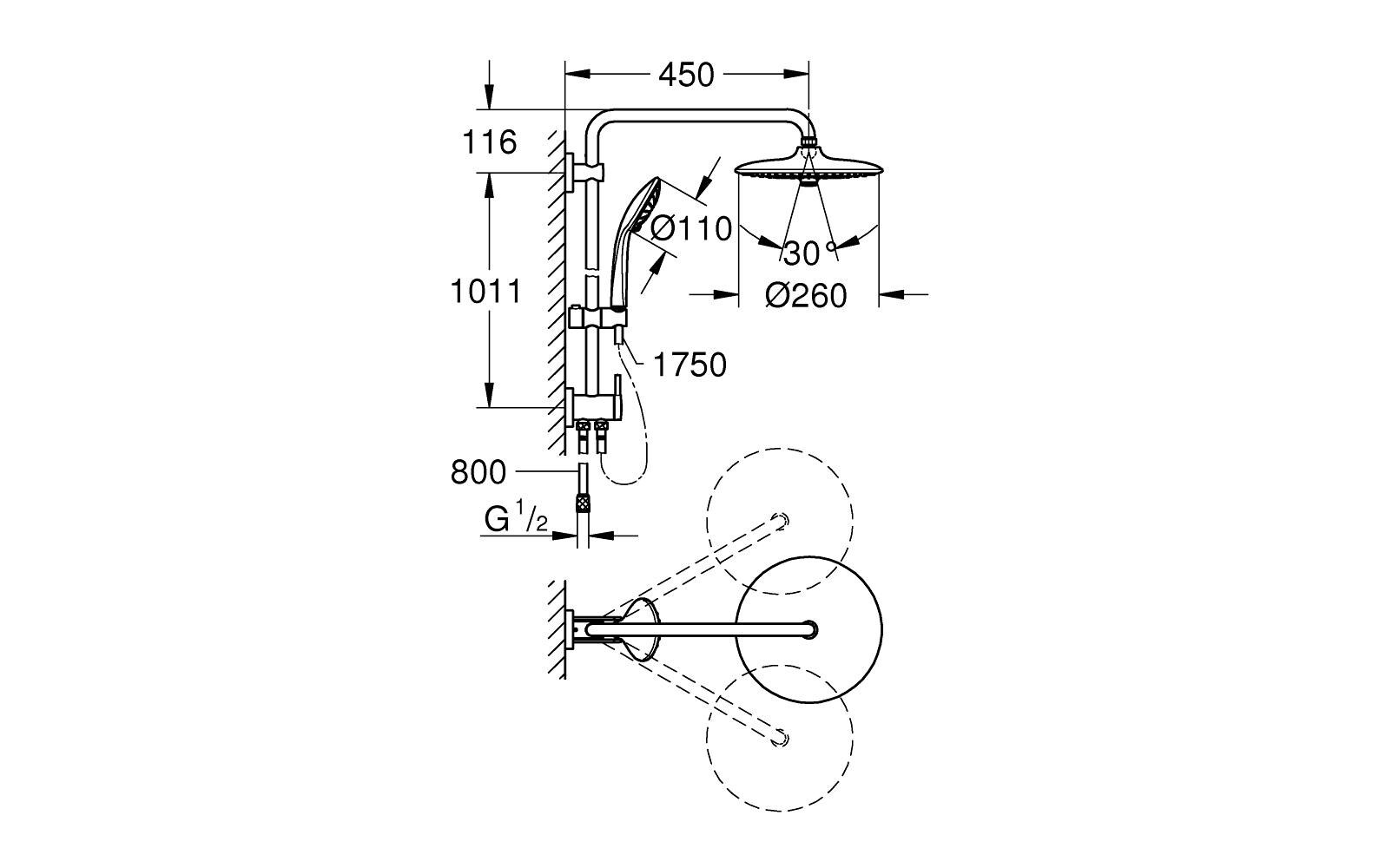 Grohe Système de douche »Euphoria Duschsystem 260«