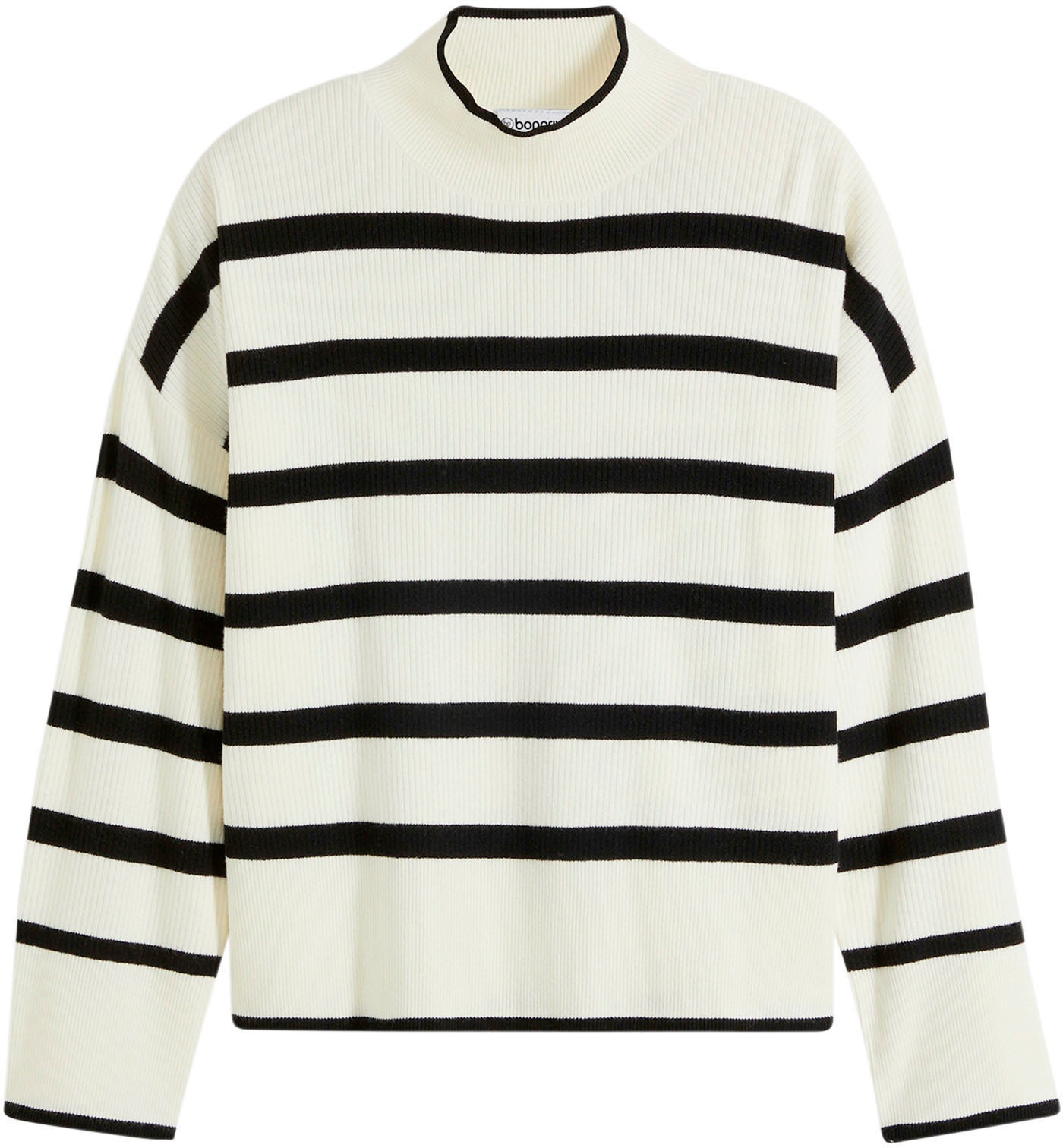 bonprix Strickpullover aus Viskose, Polyamid und Polyester, mit Stehkragen