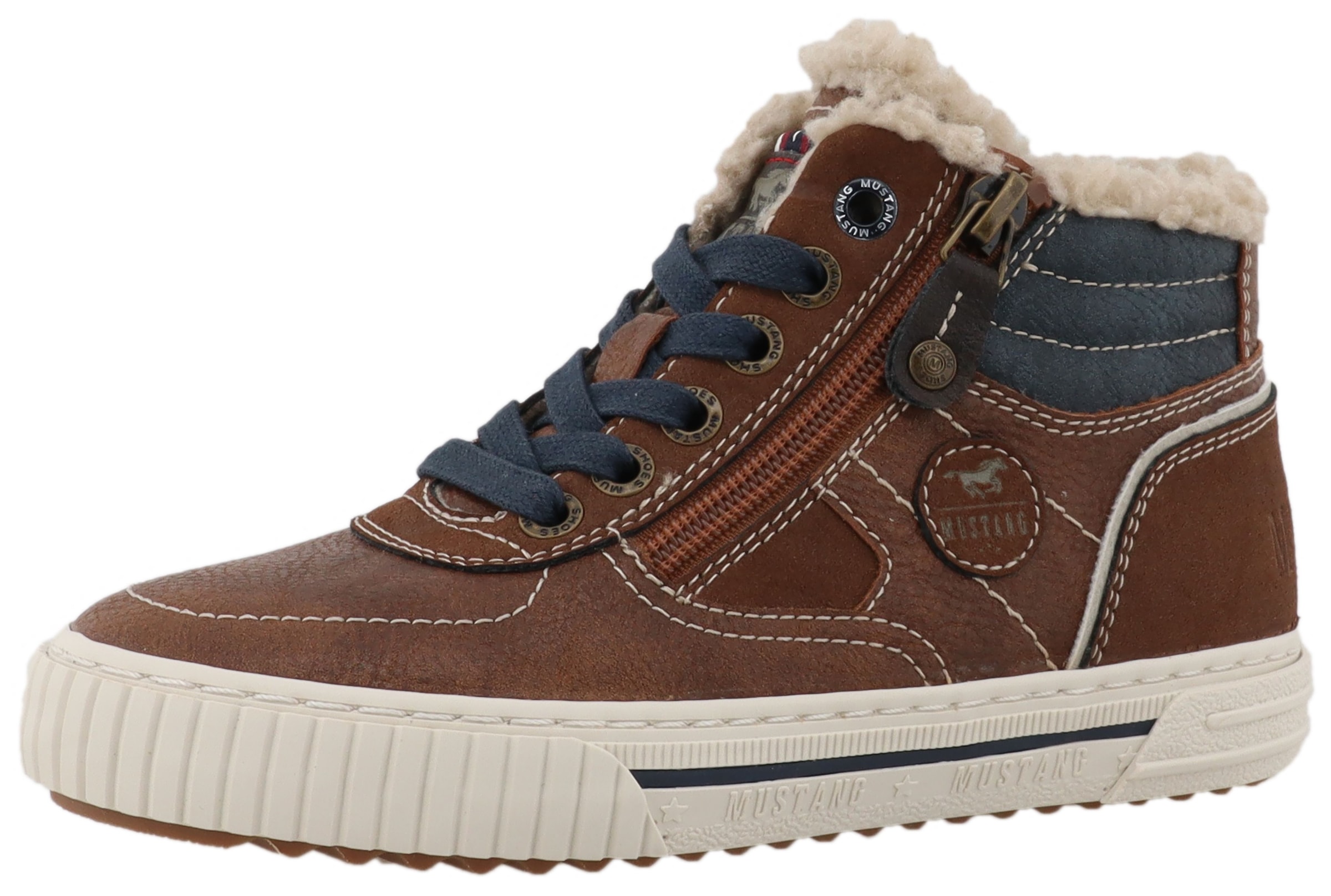 Image of Mustang Shoes Sneaker "Ezio" High Top Sneaker, Schnürboots mit Reissverschluss