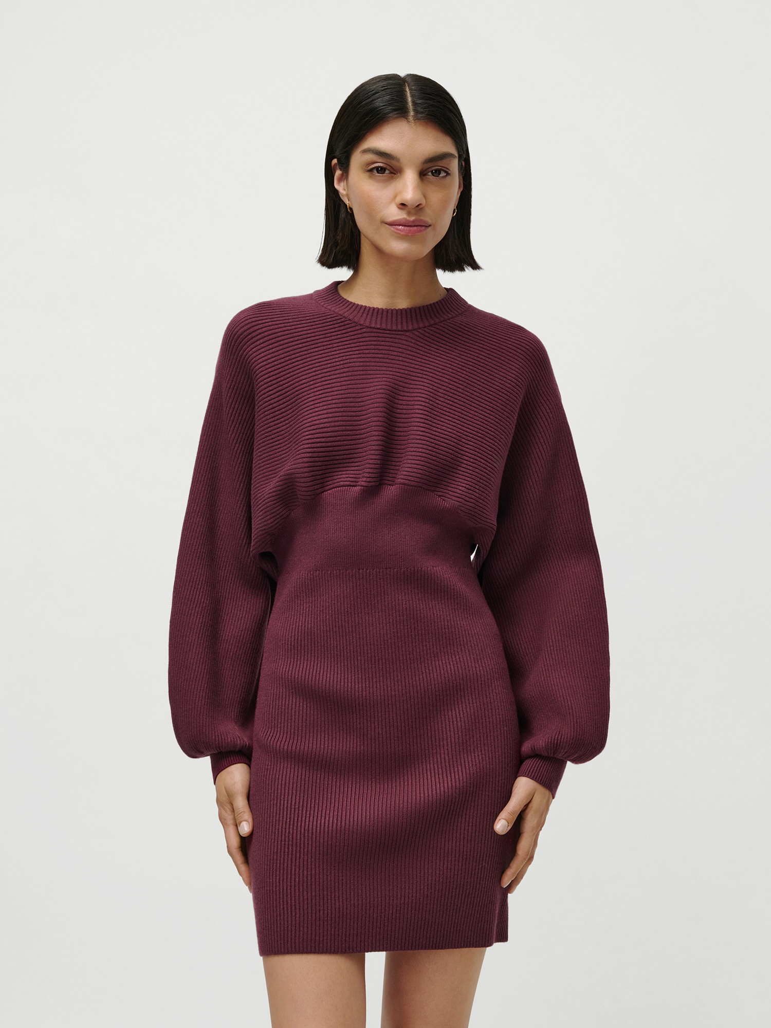 Image of LeGer Minikleid "Camille, LeGer by Lena Gercke" Ohne Taschen aus Rippstrick, Fledermausärmel