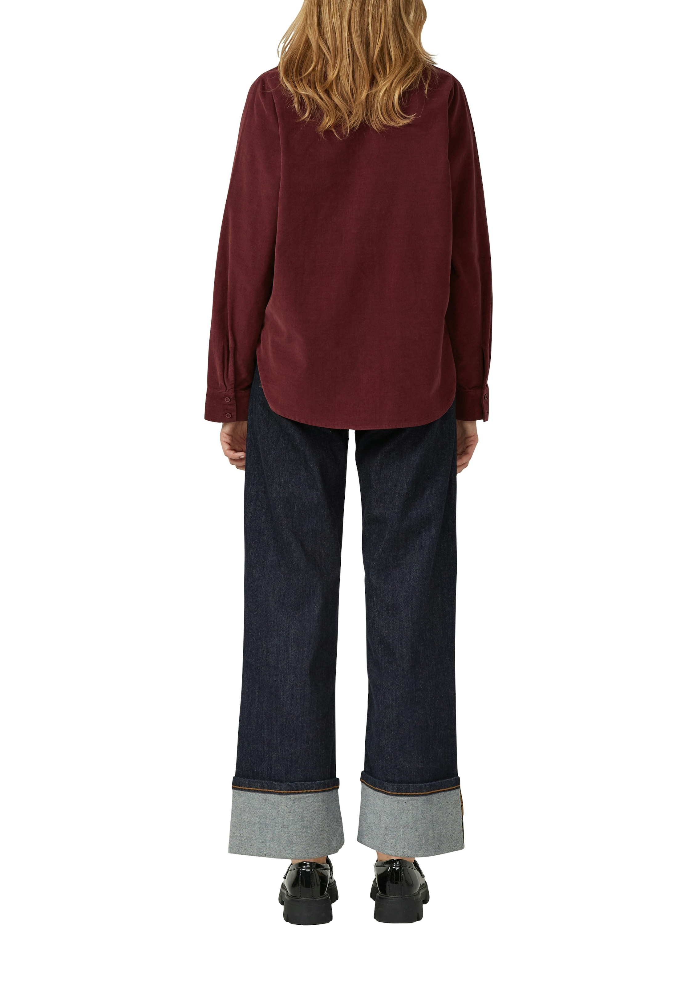 s.Oliver Blouse chemise en velours côtelé fin, coupe relaxed