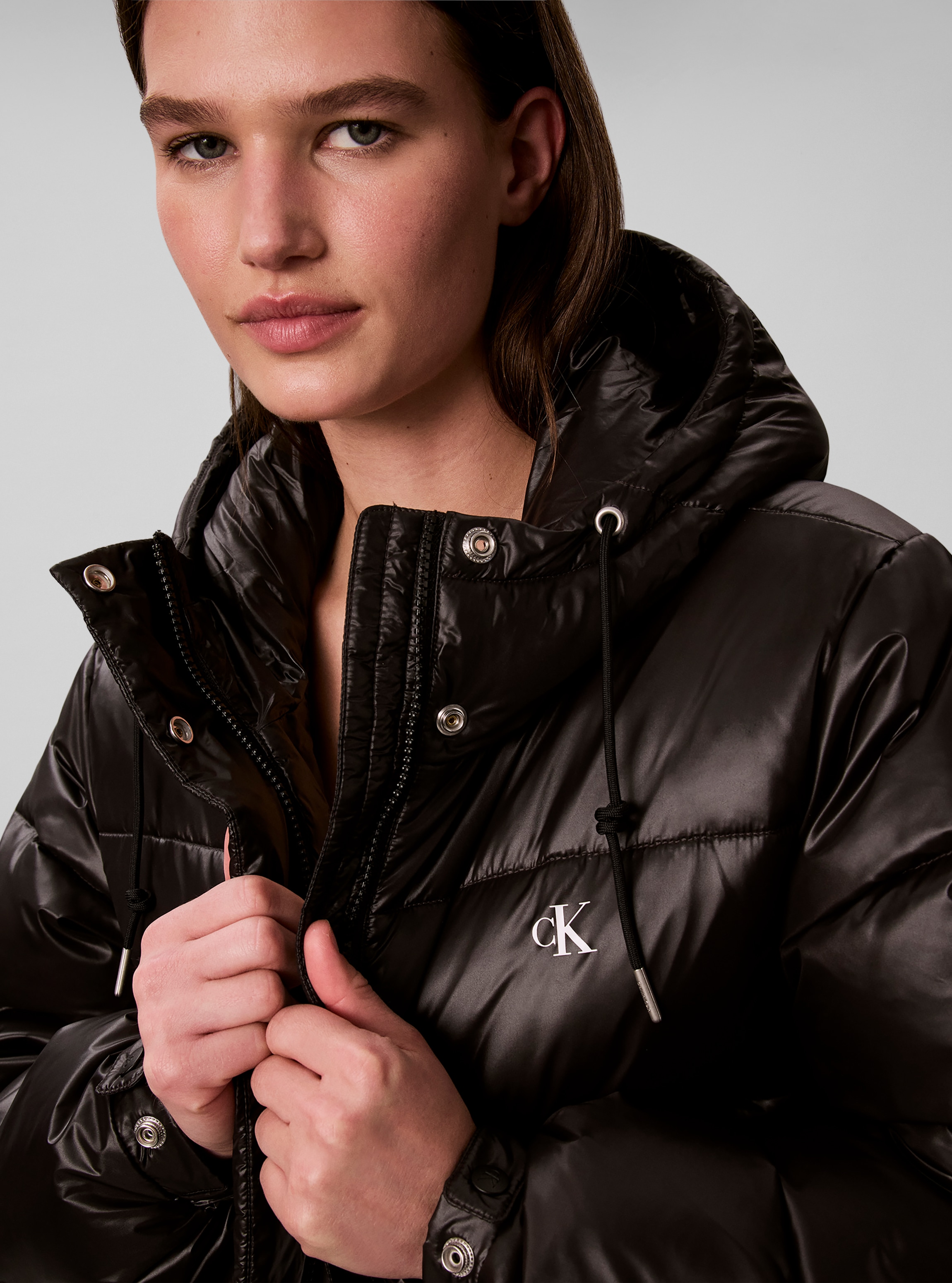 Calvin Klein Jeans Steppmantel »SHINE LONG PUFFER« Regular fit mit Kapuze
