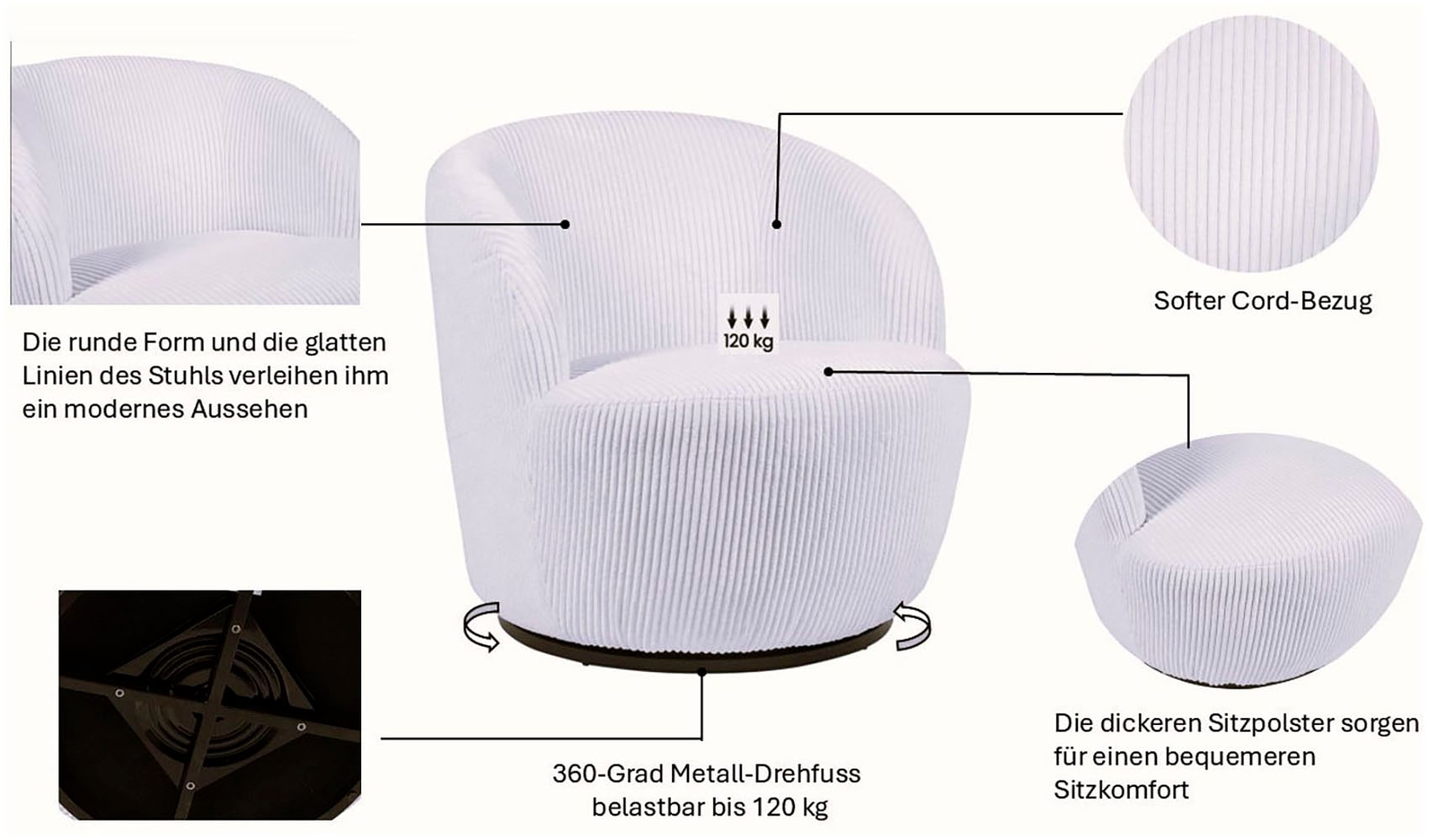 GOODproduct »FRAZEE« Lese-Sessel, TV-Sessel, Loungesessel