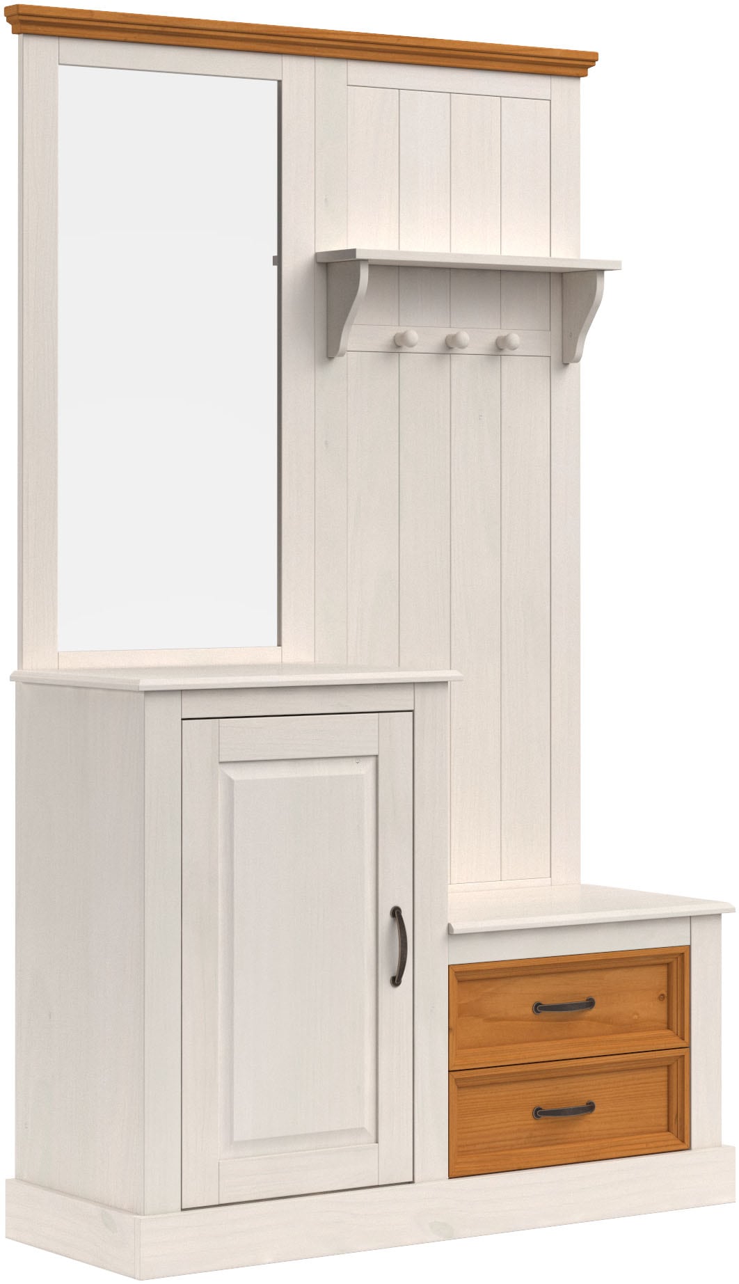 Home affaire Garderobenschrank »Selma«, Kompaktgarderobe, mit Spiegel, Haken und Hutablage, Breite 110 cm