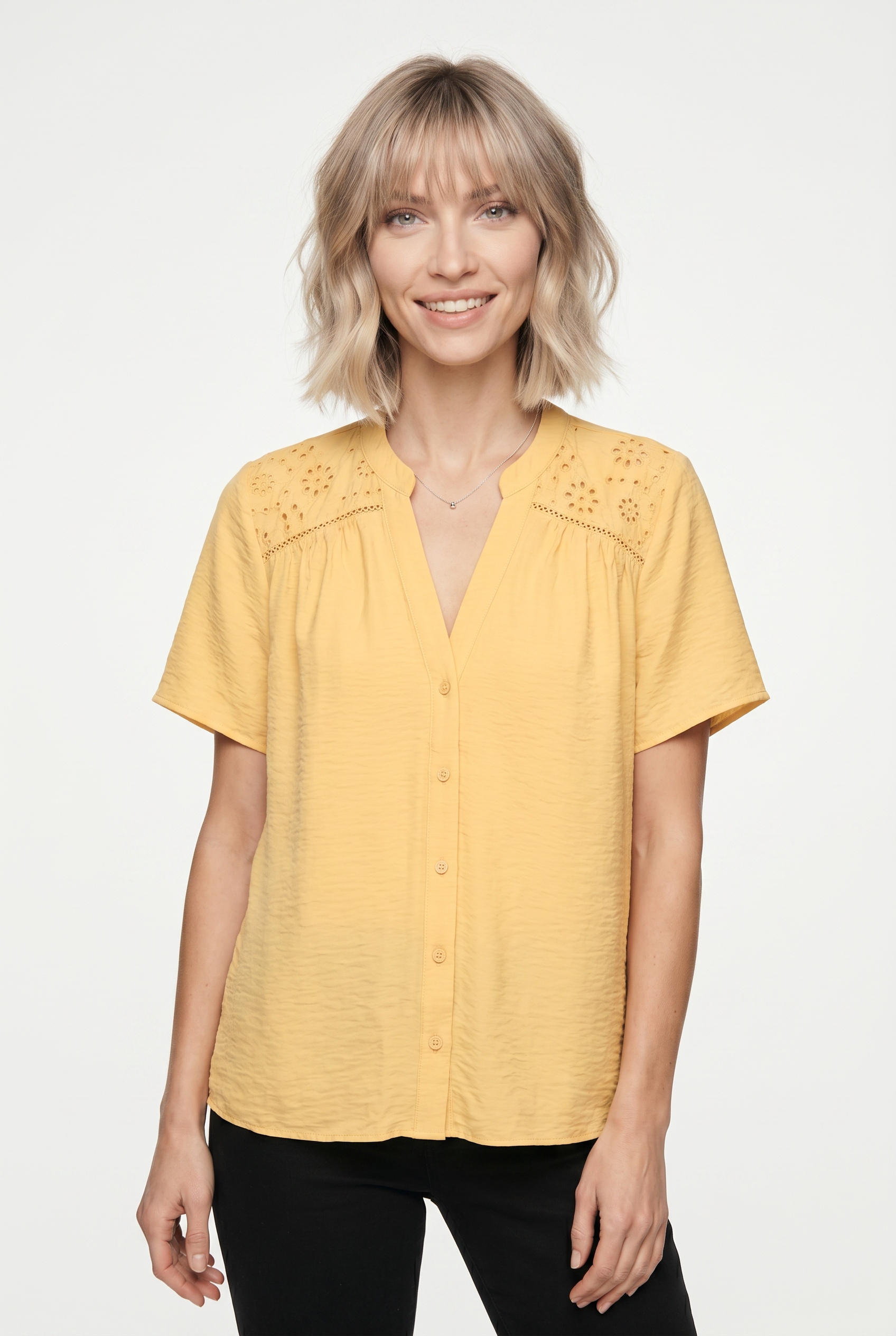 Image of Vero Moda Kurzarmbluse "VMJOSIE SS EMB TOP WVN" Viskosemischung