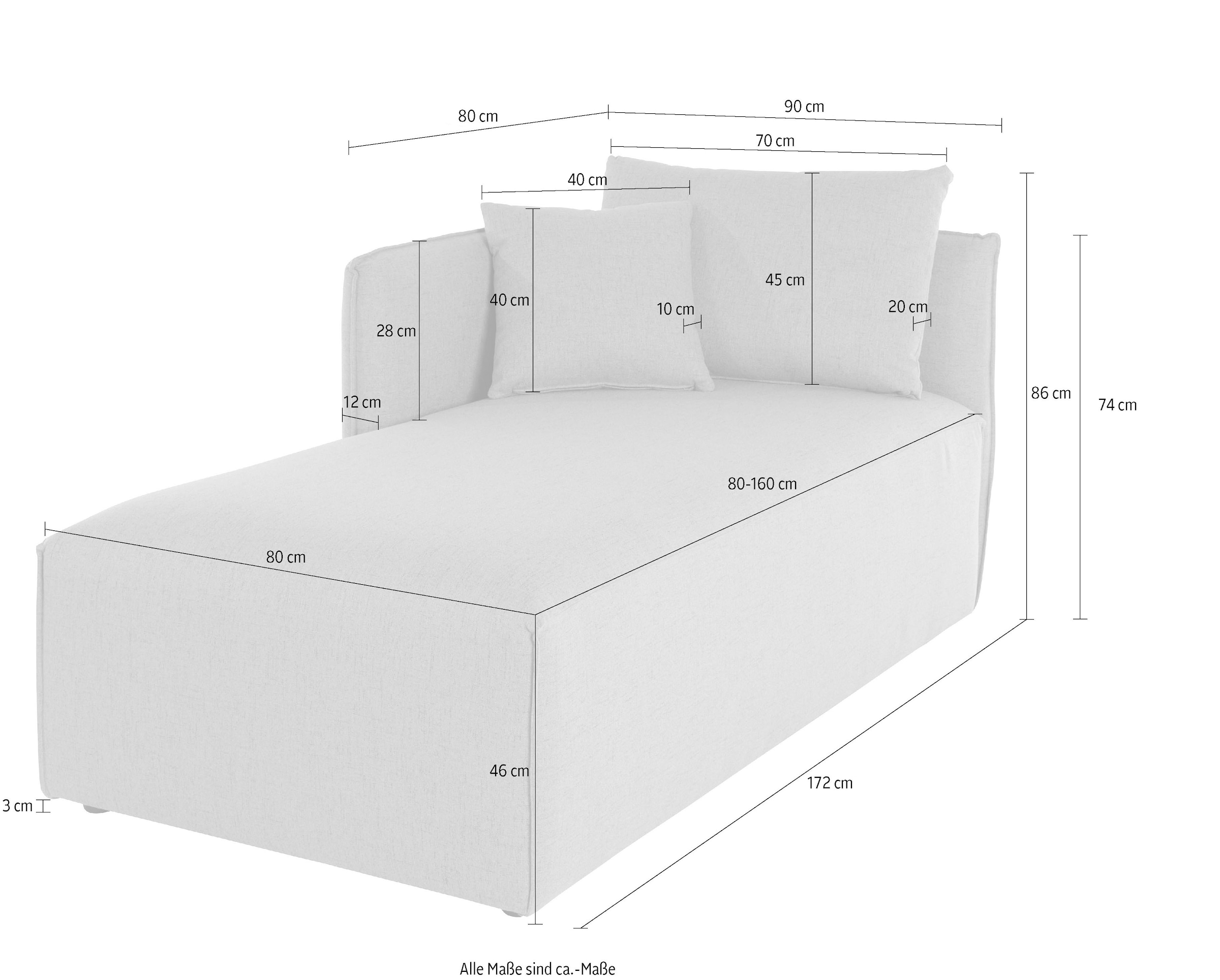 GOODproduct Ottomane »Nöre« Modul - zum Zusammenstellen; in vielen Bezugsqualitäten und Farben