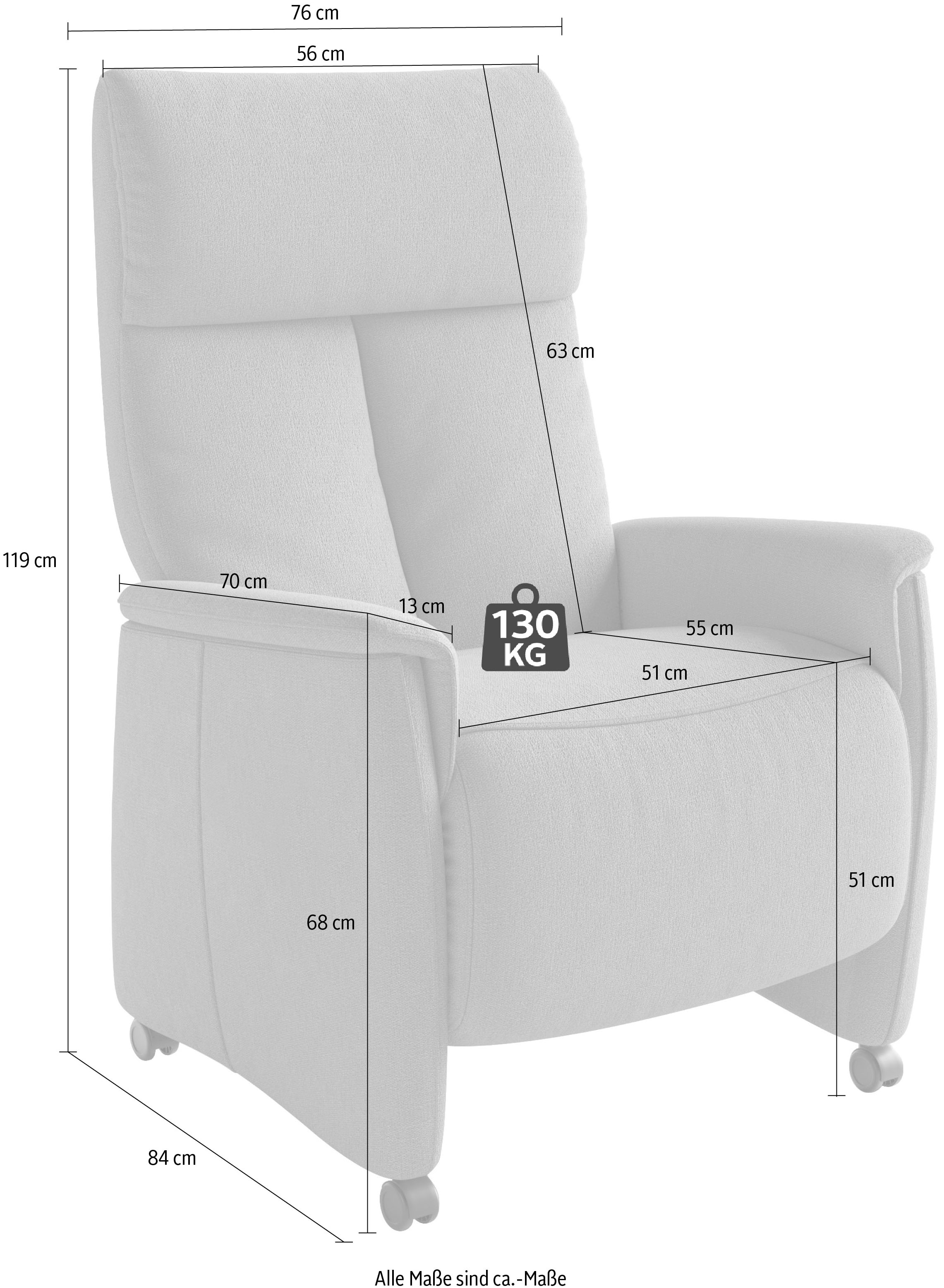 sit&more TV-Sessel »Cremona Comfort« wahlweise manuell oder elektrischer Funktion mit Akku