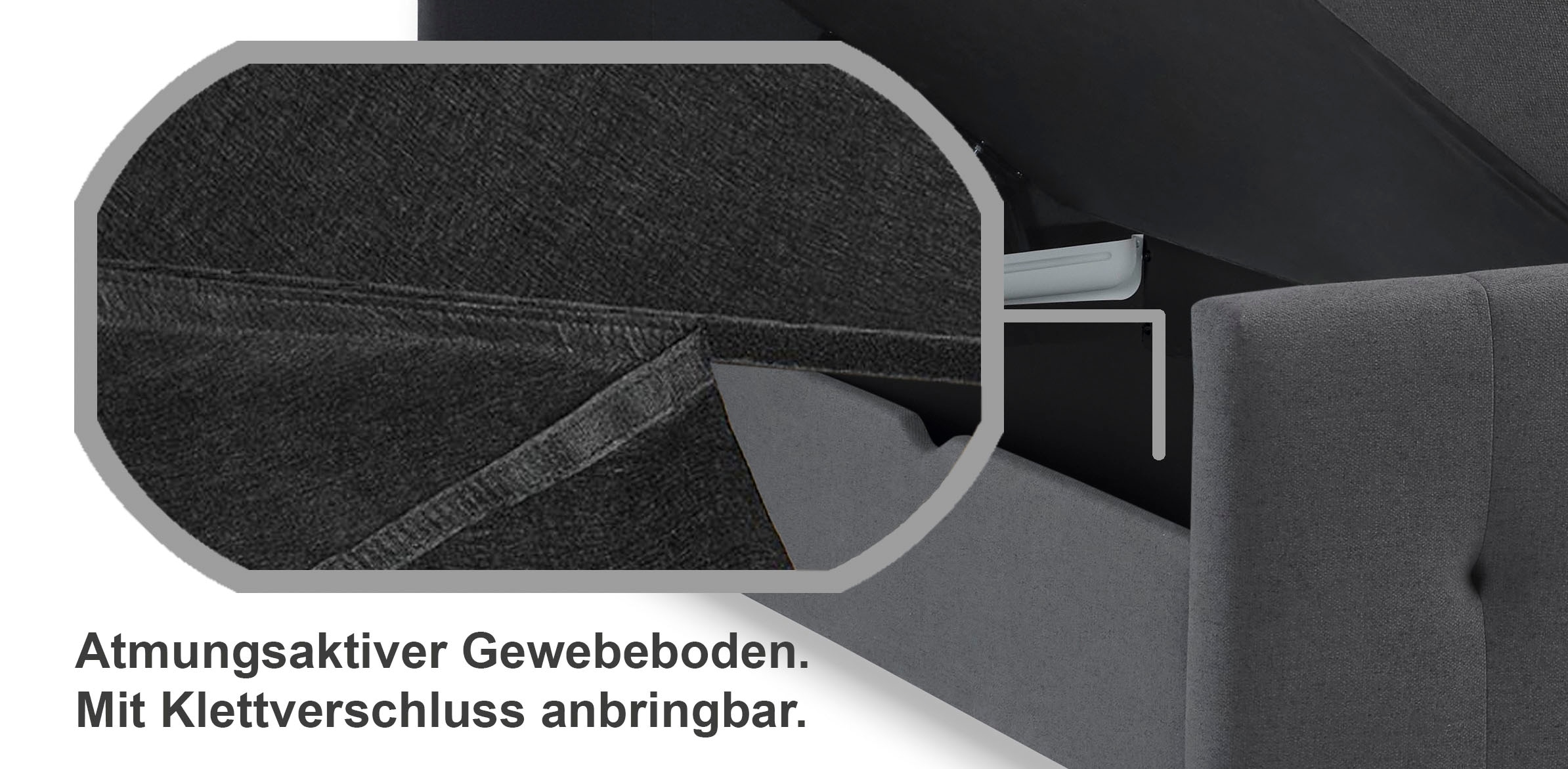 Home affaire Lit de boxe »Tessaja, inkl. Bettkasten, in der Breite 180x200cm erhältlich« Kopf- und Fussteil gesteppt, inkl. Anti-Slip-Topper